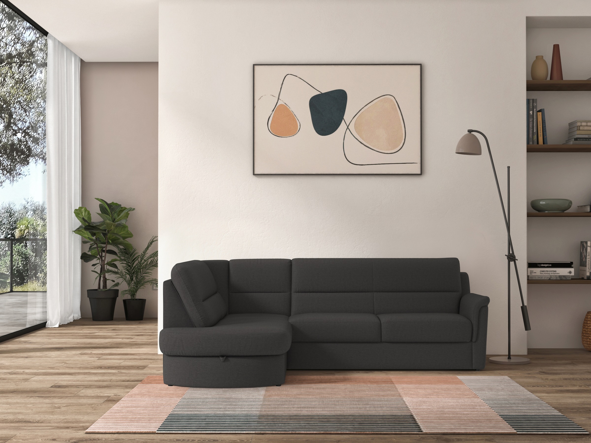 sit&more Ecksofa »Panini L-Form«, wahlweise mit Bettfunktion und Bettkasten