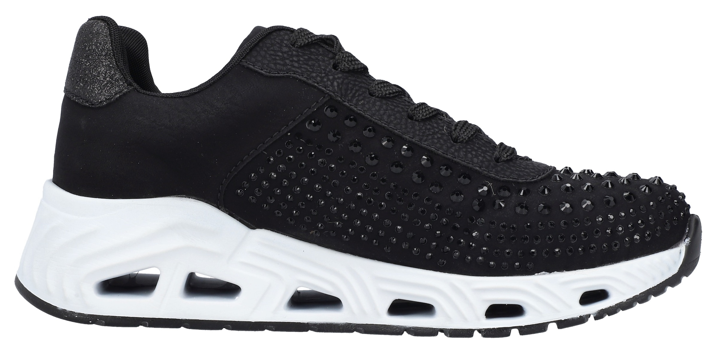 Rieker Keilsneaker, mit Schmuckstein-Verzierung, Freizeitschuh, Halbschuh, Schnürschuh