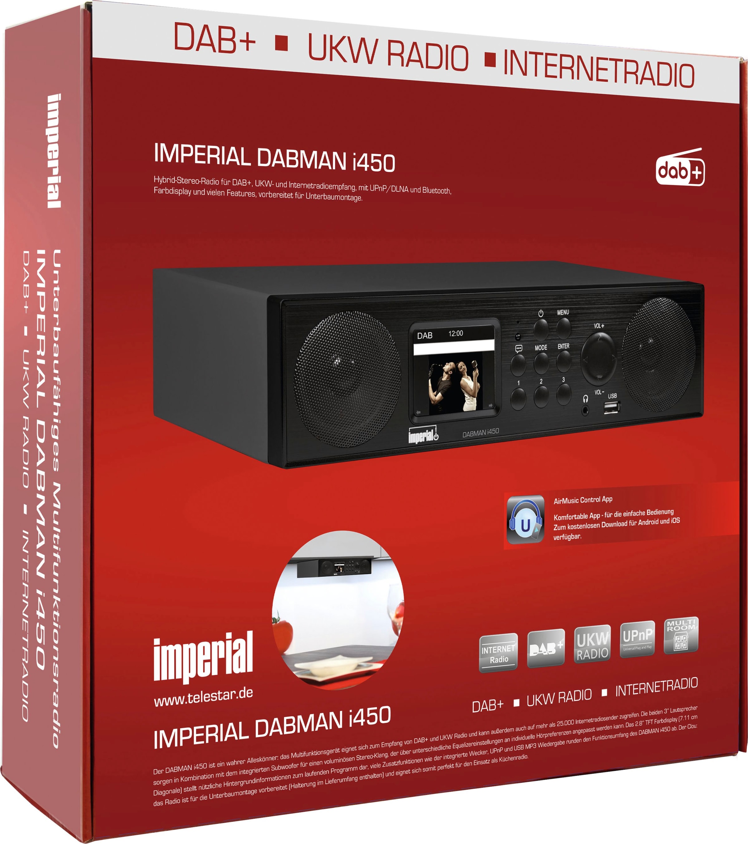 IMPERIAL by W) (DAB+)-Internetradio-UKW 30 TELESTAR mit Digitalradio i450«, (Ethernet)-Bluetooth (WLAN-LAN online kaufen Küchen-Radio RDS »DABMAN