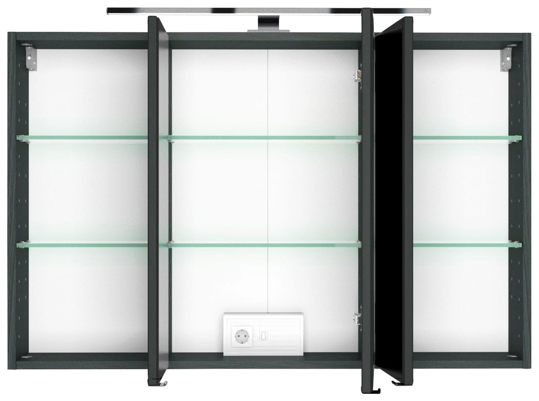 welltime Spiegelschrank »Baabe«, Breite 100 cm, mit 3D-Effekt, dank 3 Spiegeltüren