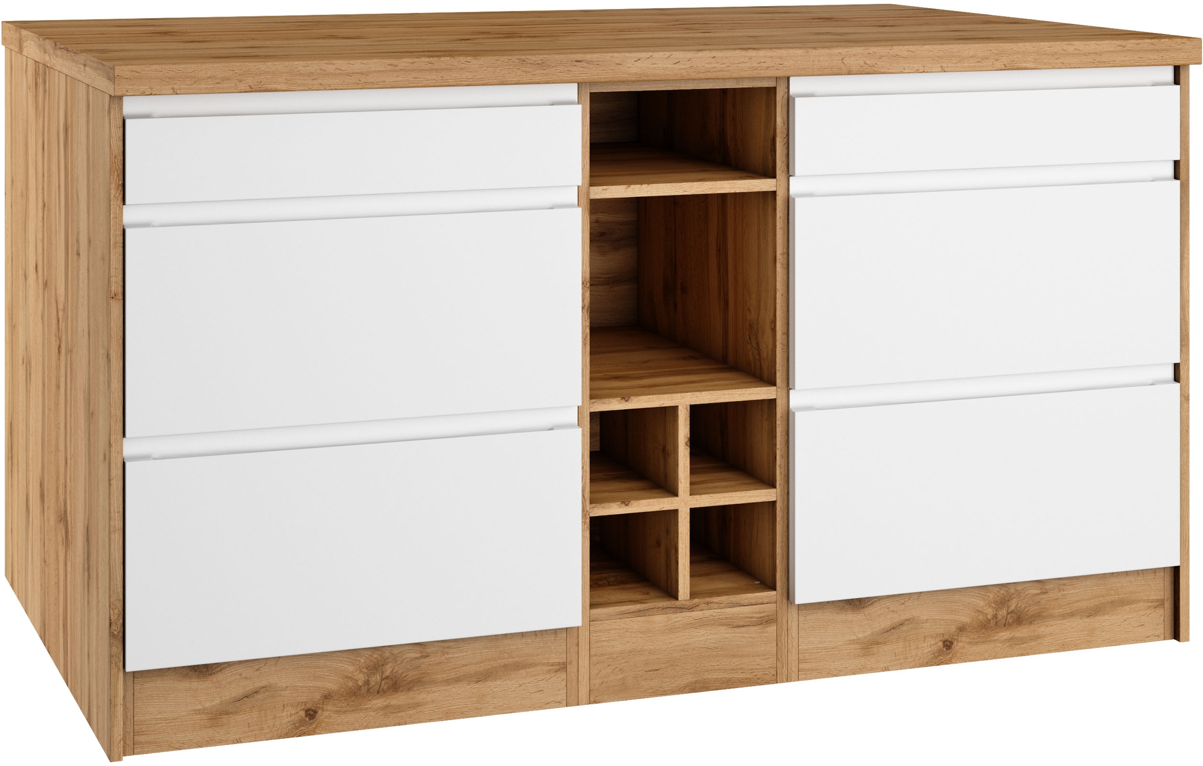 KOCHSTATION Kücheninsel »KS-Bruneck, Breite 153 cm«, MDF-Fronten, Arbeitspl günstig online kaufen