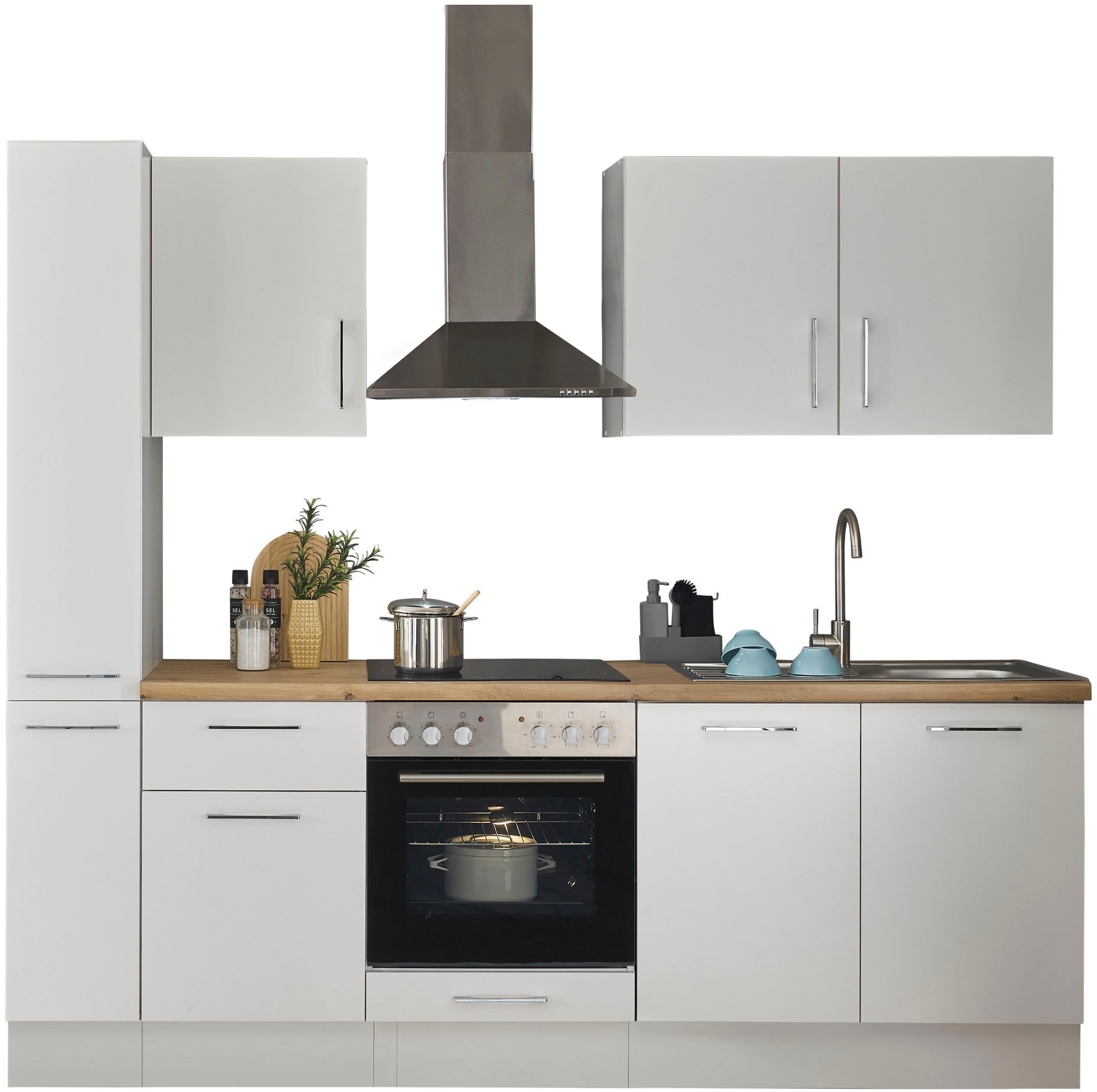 BASIC by Balculina Küchenzeile »Turin«, Breite 240 cm, wahlweise mit E-Geräten