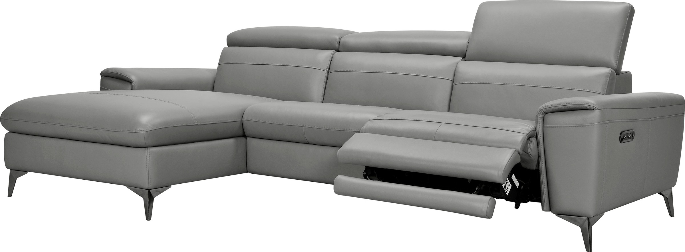 Places of Style Ecksofa »Theron, L-Form, 263 cm,«, elektrische Relaxfunktion, USB-Anschluss, manuelle Kopfteilverstellung