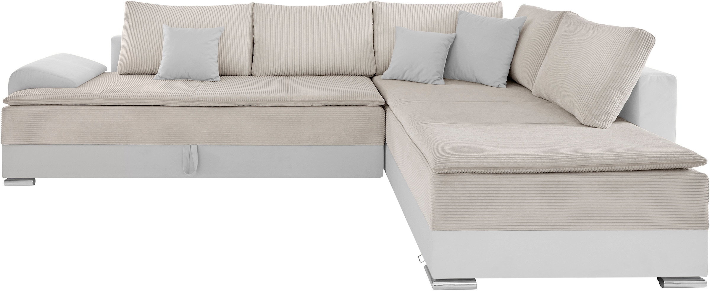 INOSIGN Ecksofa »Boxspringbett Night & Day L-Form mit Dauer-Schlaffunktion mit Armlehne«, mit Boxspring-Bettfunktion 180x200 cm und Bettkasten, Dauerschläfer!