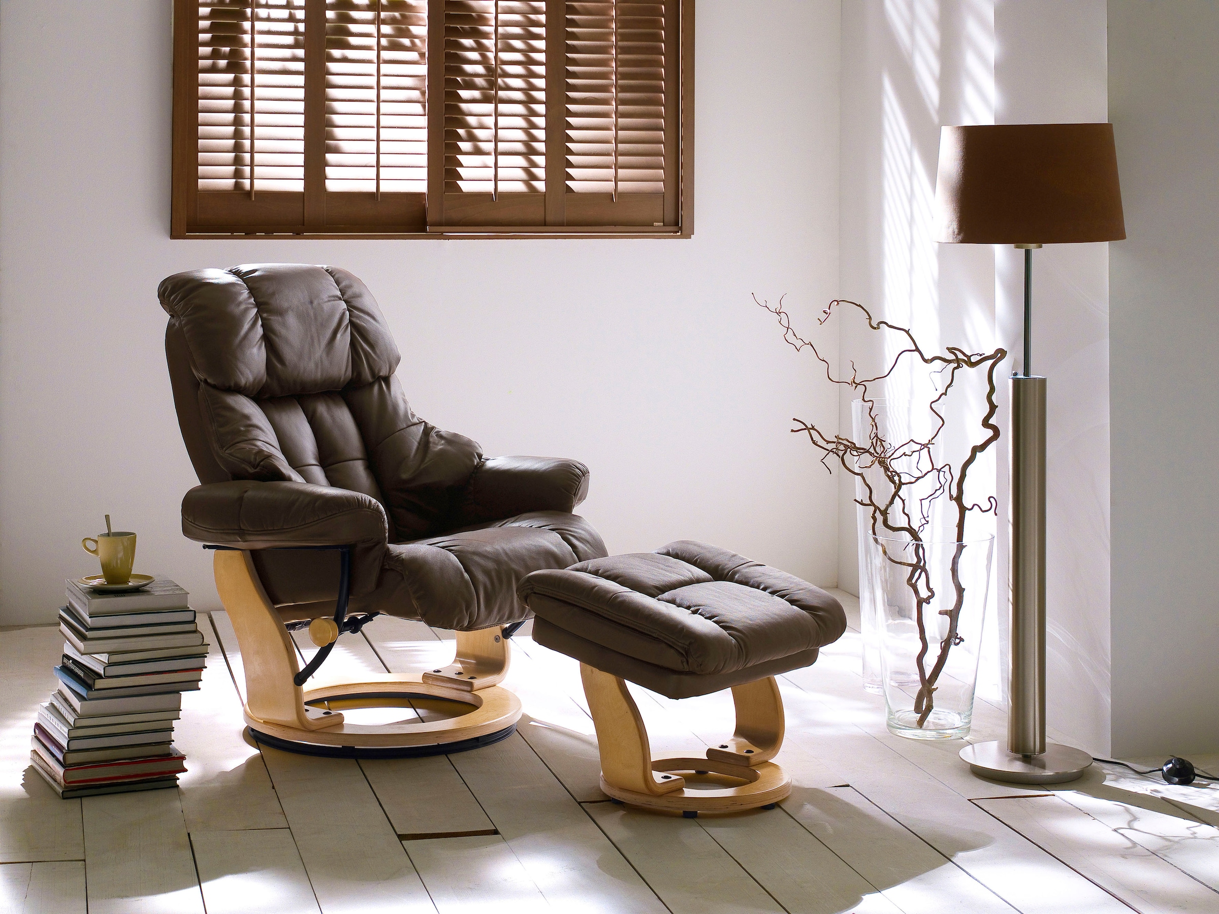 MCA furniture Relaxsessel »Calgary«, Fernsehsessel XXL 360°drehbar inkl. Hocker, belastbar bis 180 kg