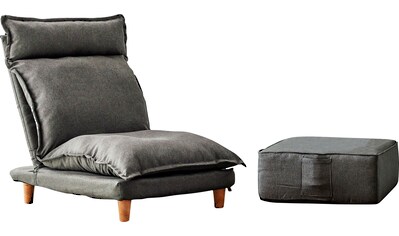 Loungeset, (Set, 2 tlg., Sessel mit Hocker), mit Liegefunktion, Relaxsessel, Loungesessel