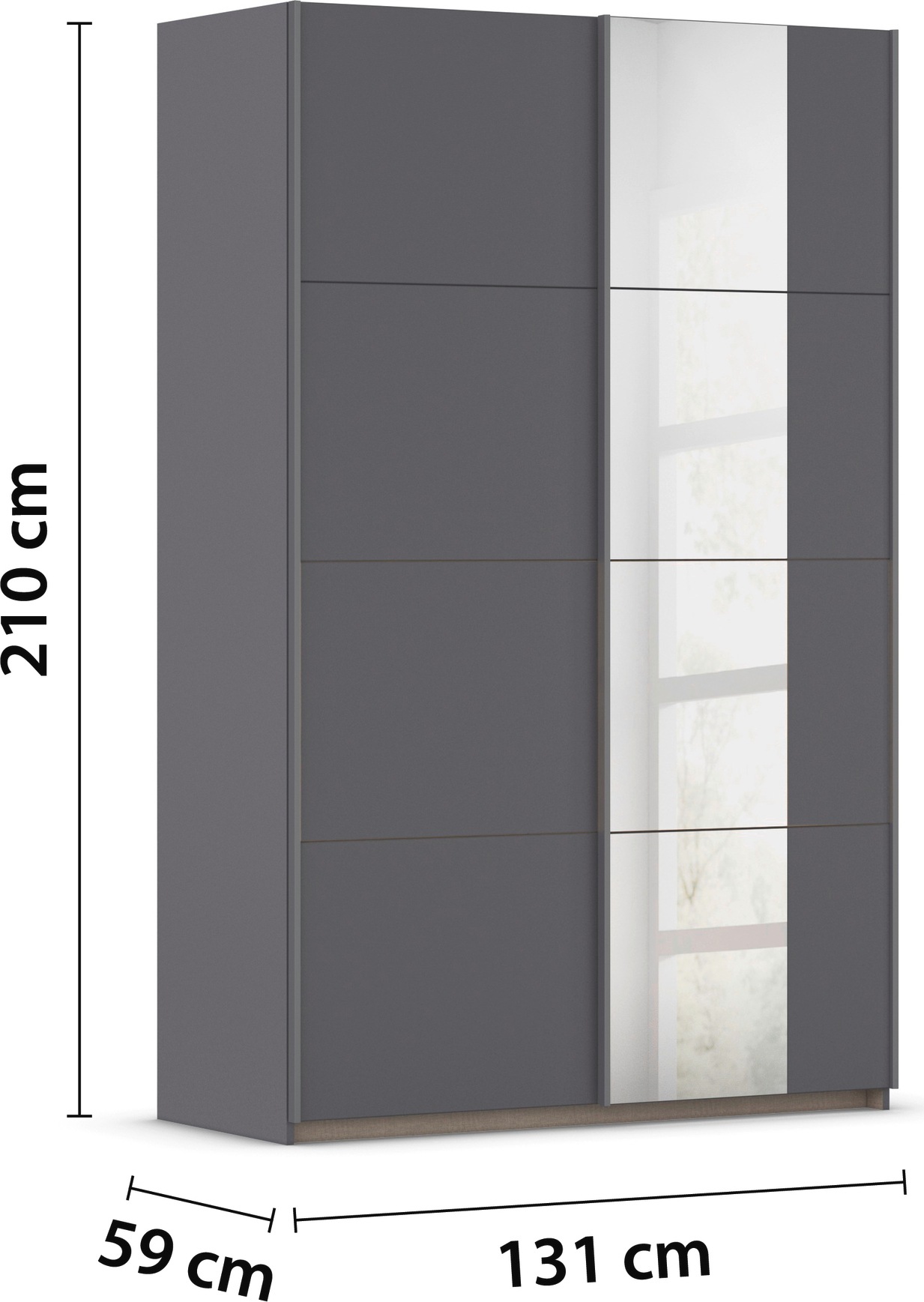 rauch Schwebetürenschrank »Kleiderschrank Schrank Garderobe Schlafzimmerschrank OXFORD«, (in 3 verschiedenen Ausstattungen BASIC/CLASSIC/PREMIUM), mit Griffleisten aus Metall, auch für kleinere Räume MADE IN GERMANY