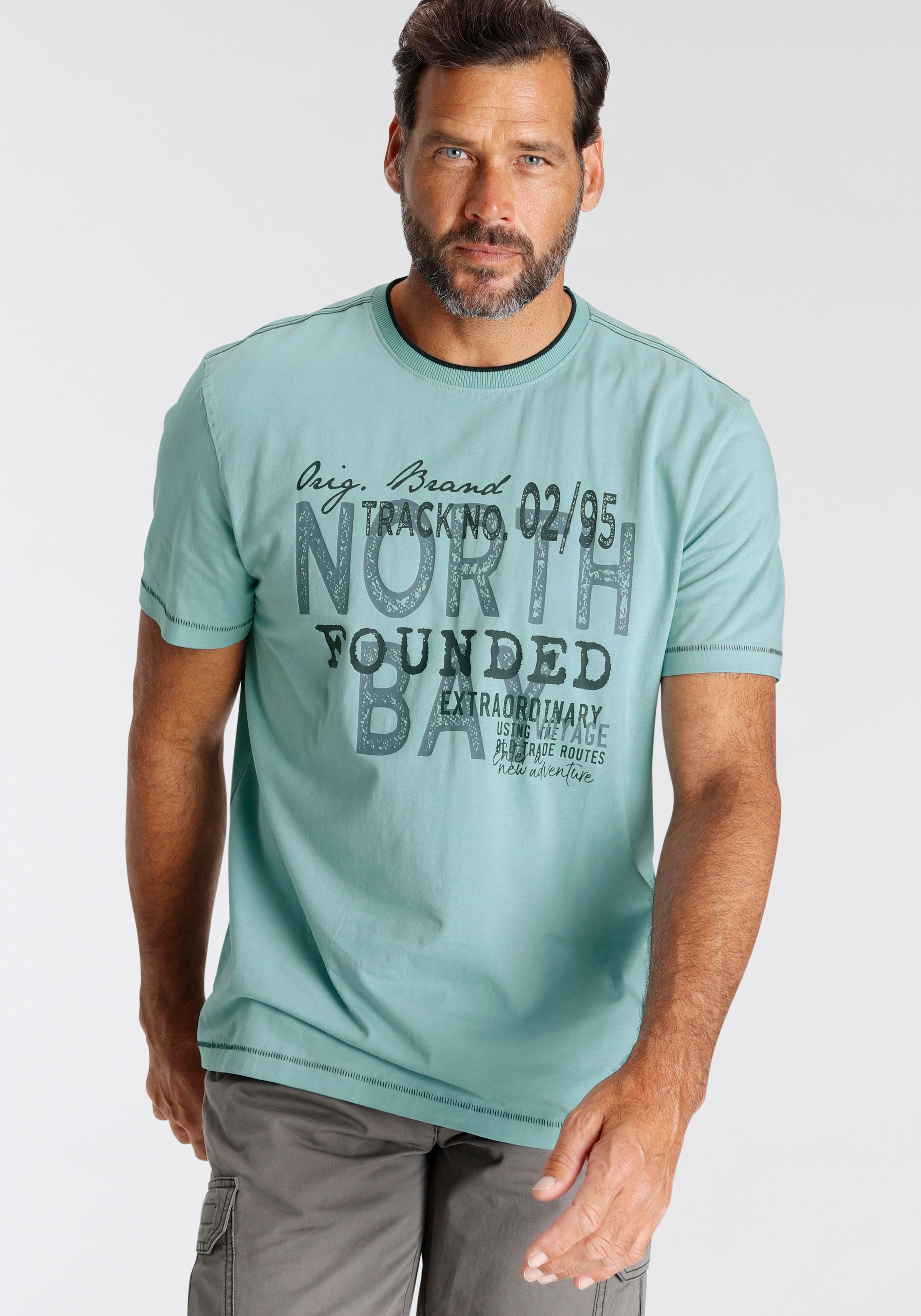 Man's World T-Shirt, Kurzarm, lässige Passform, mit coolem Print, Rundhalsausschnitt