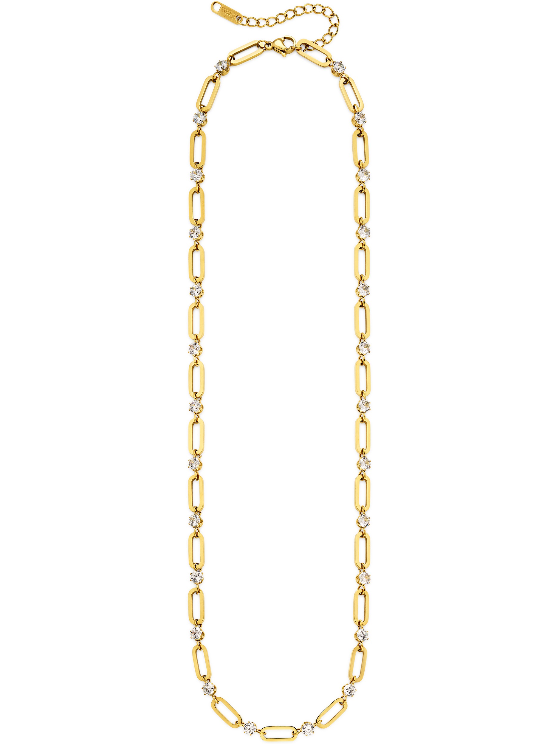 Firetti Edelstahlkette »Edelstahlkette gelbgoldfarben, Zirkonia weiß« mit Zirkonia (synth.)