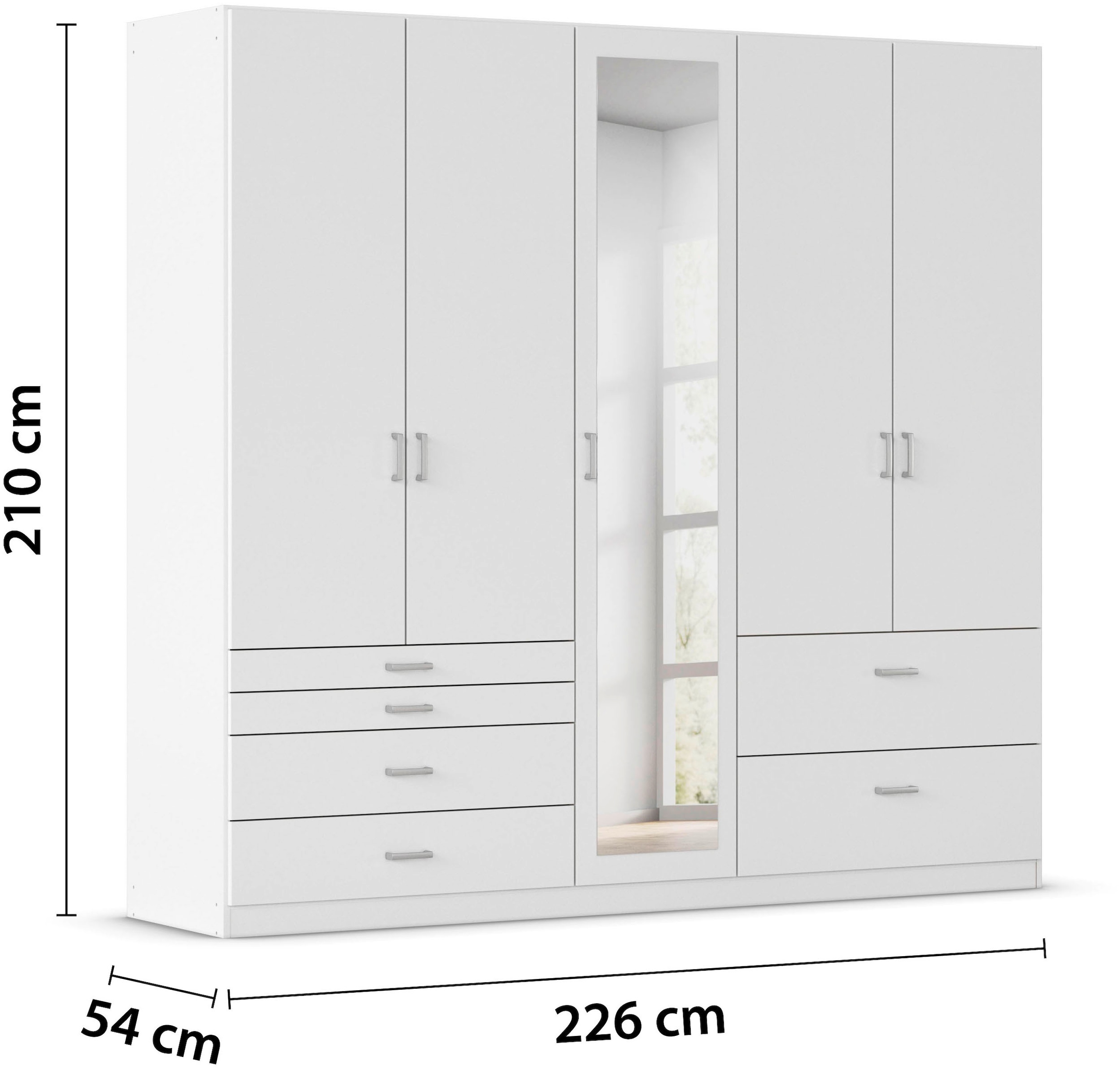 rauch Kleiderschrank »Kleiderschrank Schrank Garderobe Wäscheschrank WILDBERG« Breiten 226/271 cm, Höhen 210/229 cm,  mit 6 Schubladen, obere Schublade mit Holz-Einteilung MADE IN GERMANY