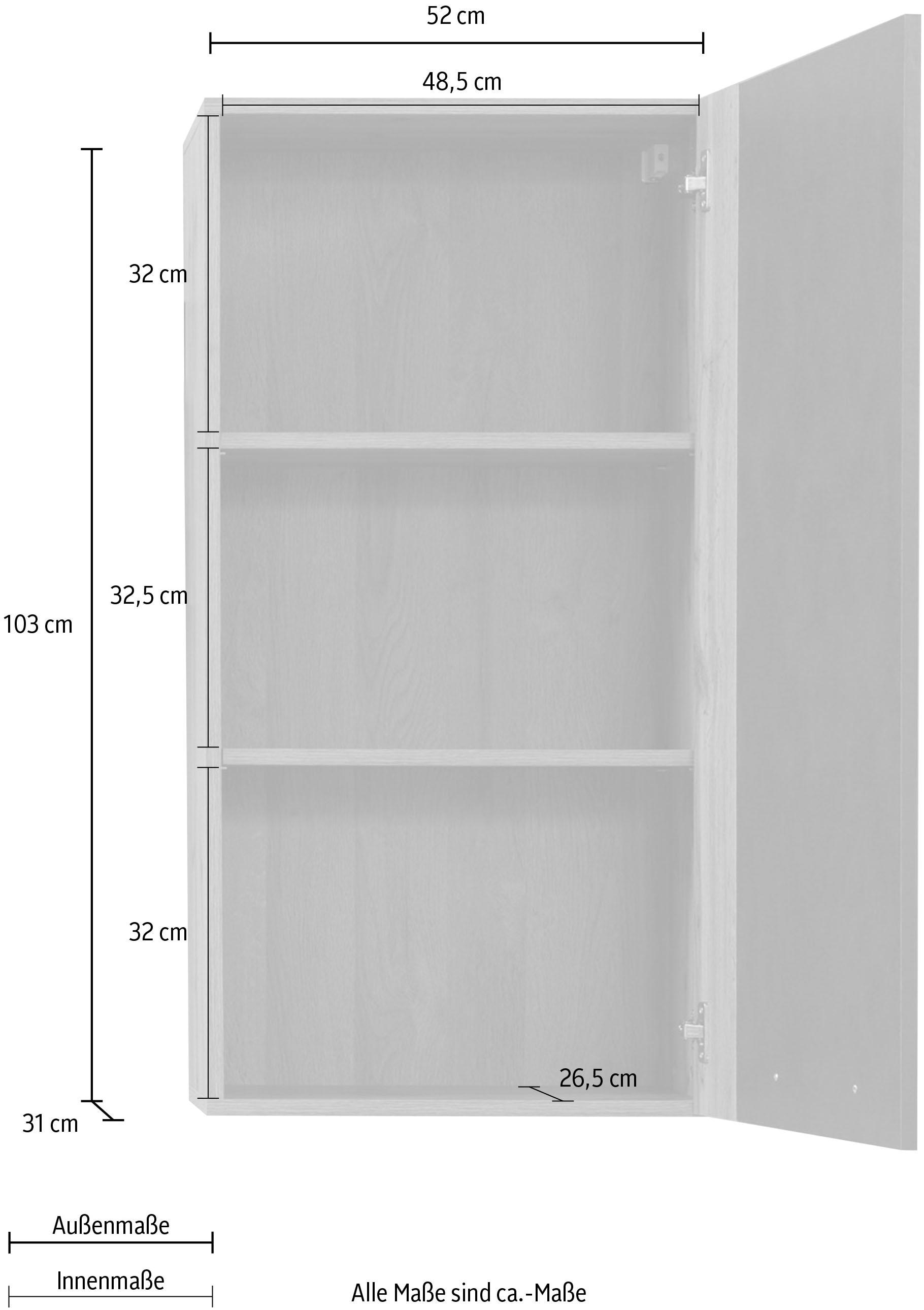 INOSIGN Hängevitrine »Gwendolyn«, Hängeschrank fürs Wohnzimmer mit 3 Fächern - (B/T/H) 52/31/103 cm