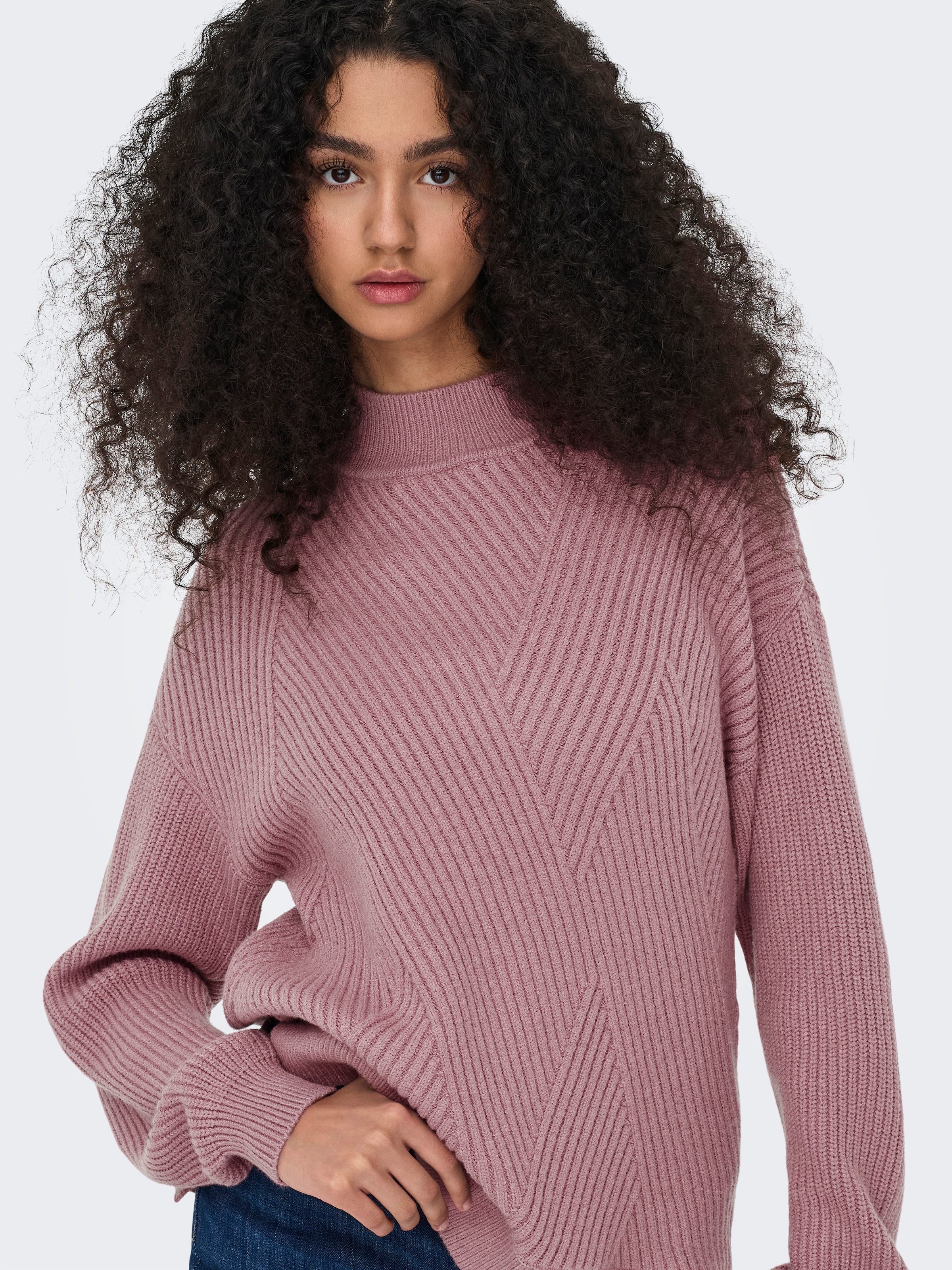 ONLY Strickpullover »ONLNELI LS HIGHNECK RIB PULLOVER EX KNT«