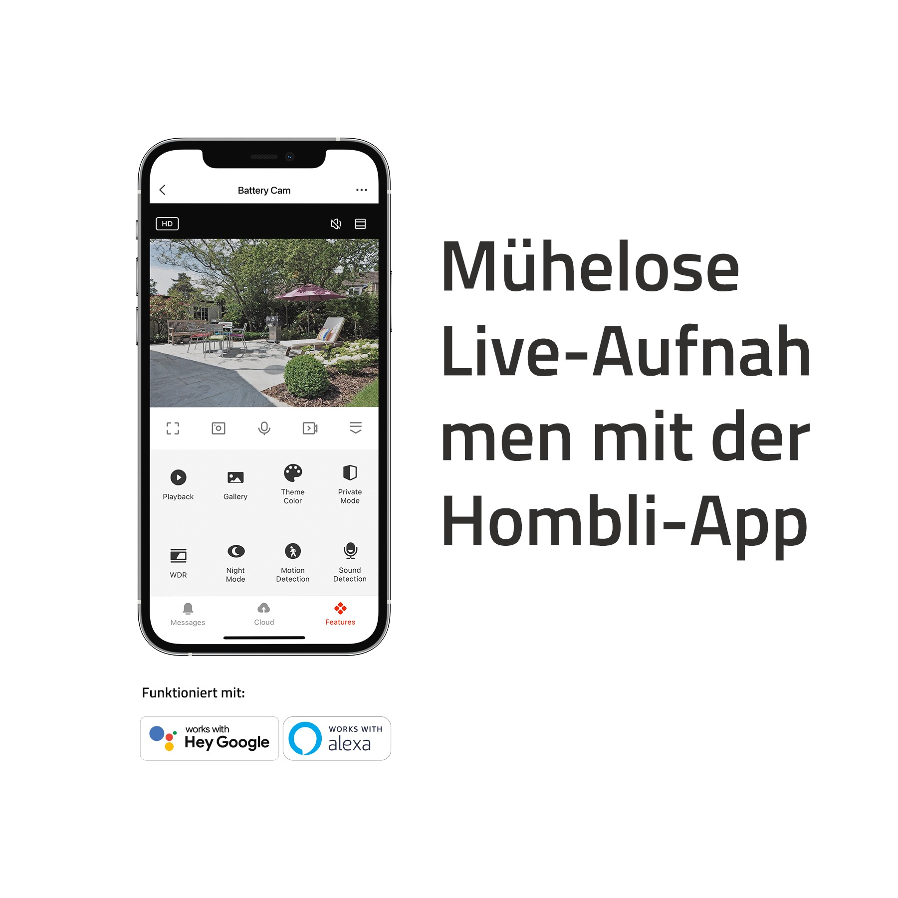 Hombli Überwachungskamera »Battery Cam 2K« Außenbereich