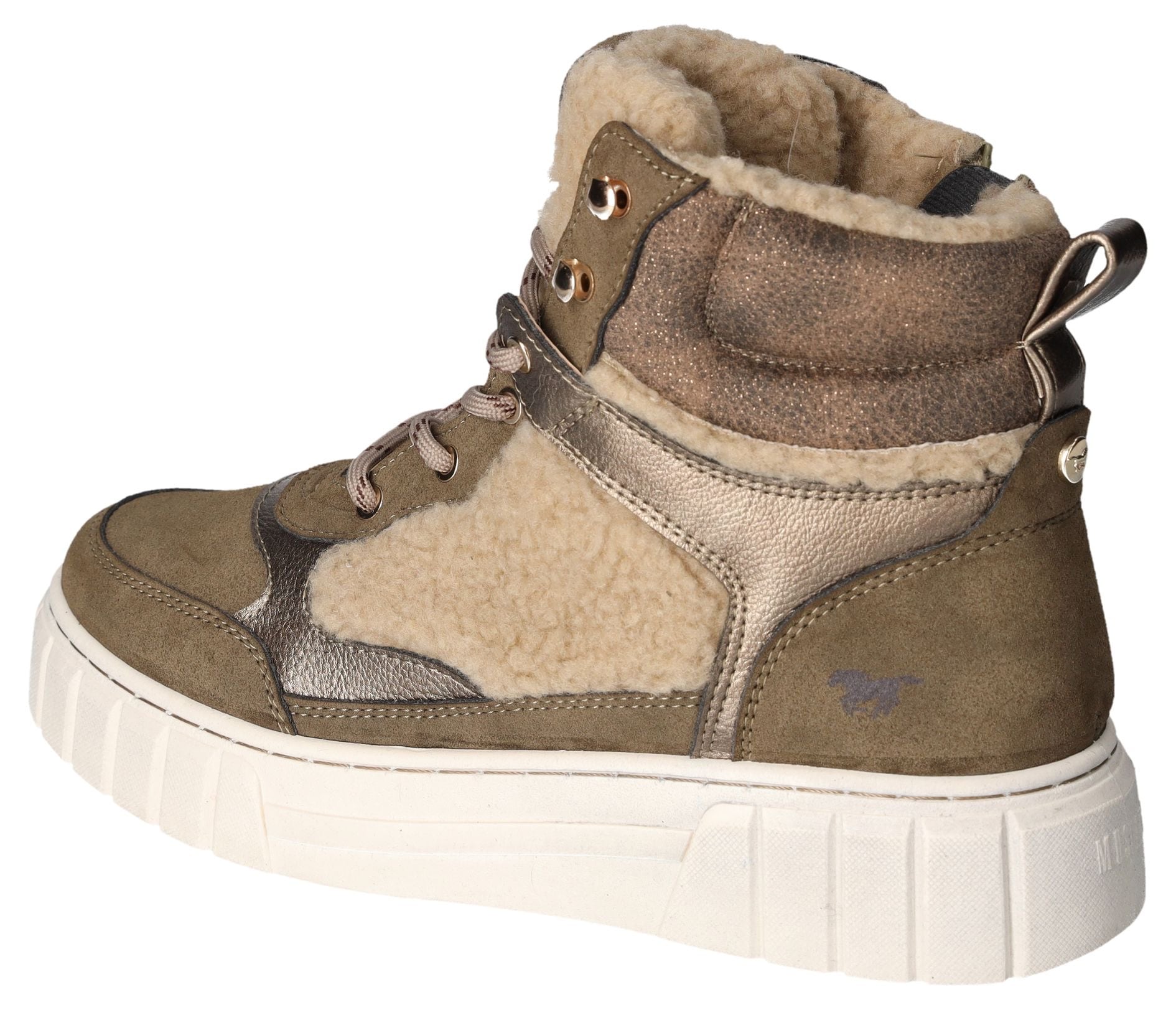 Mustang Shoes Winterboots, Plateau, Schnürboots, Stiefelette mit Teddy-Futter-Besätzen