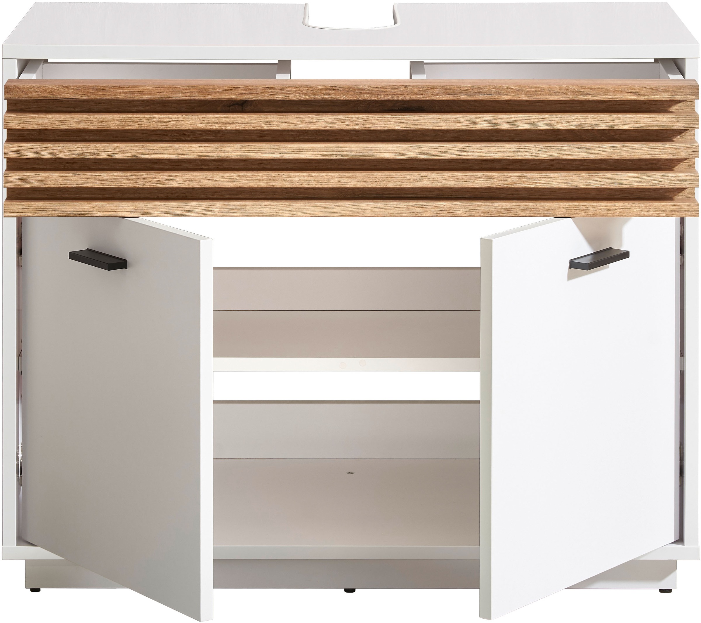 BASIC by Balculina Waschbeckenunterschrank »Liguria B/H/T 80x64x40 cm« 1 Stk. tlg. Breite 80cm, Unterflurauszug, FSC-Mix 70%