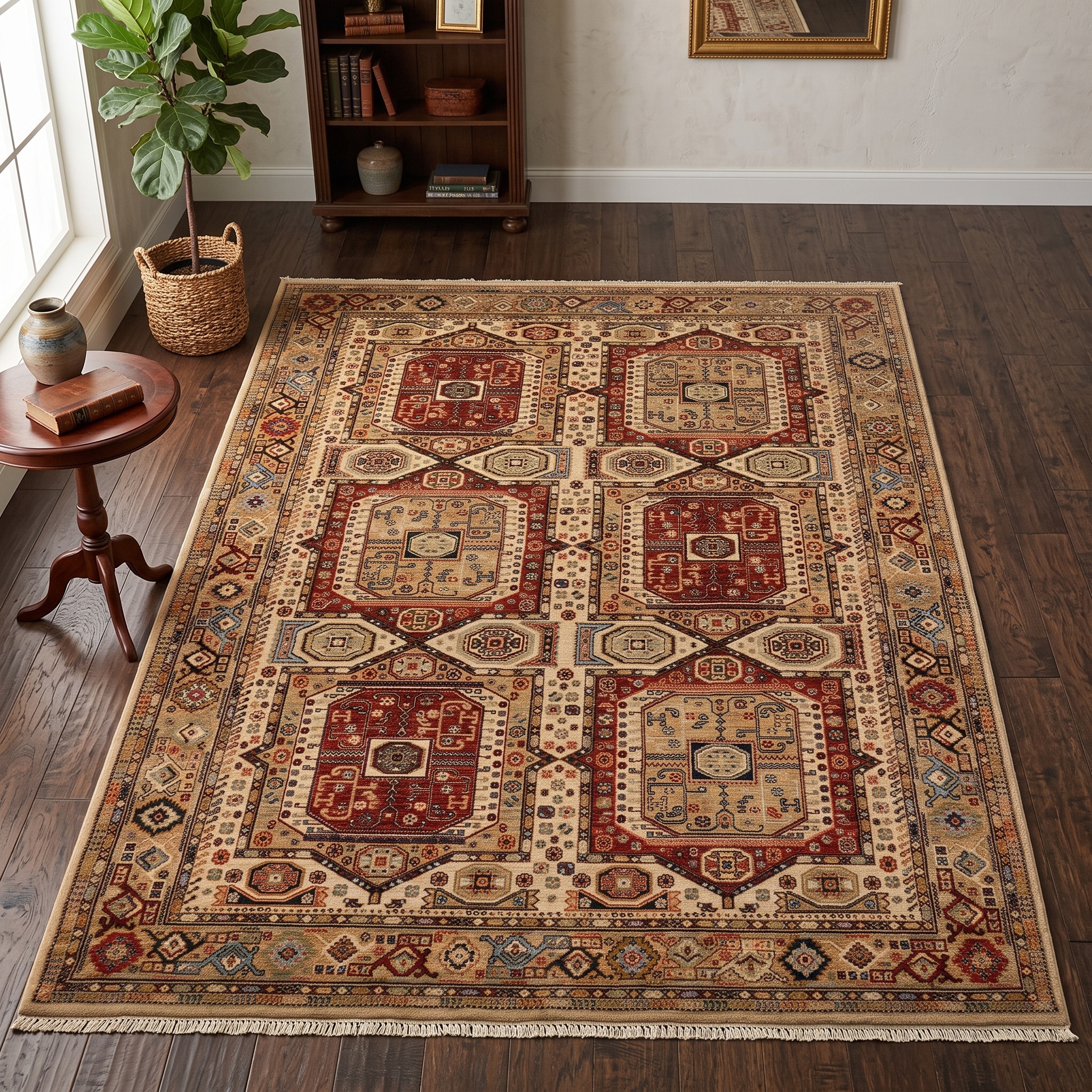 THEKO Wollteppich »Saharna 7275« rechteckig 10 mm Höhe reine Wolle, Orient-Optik, mit Fransen