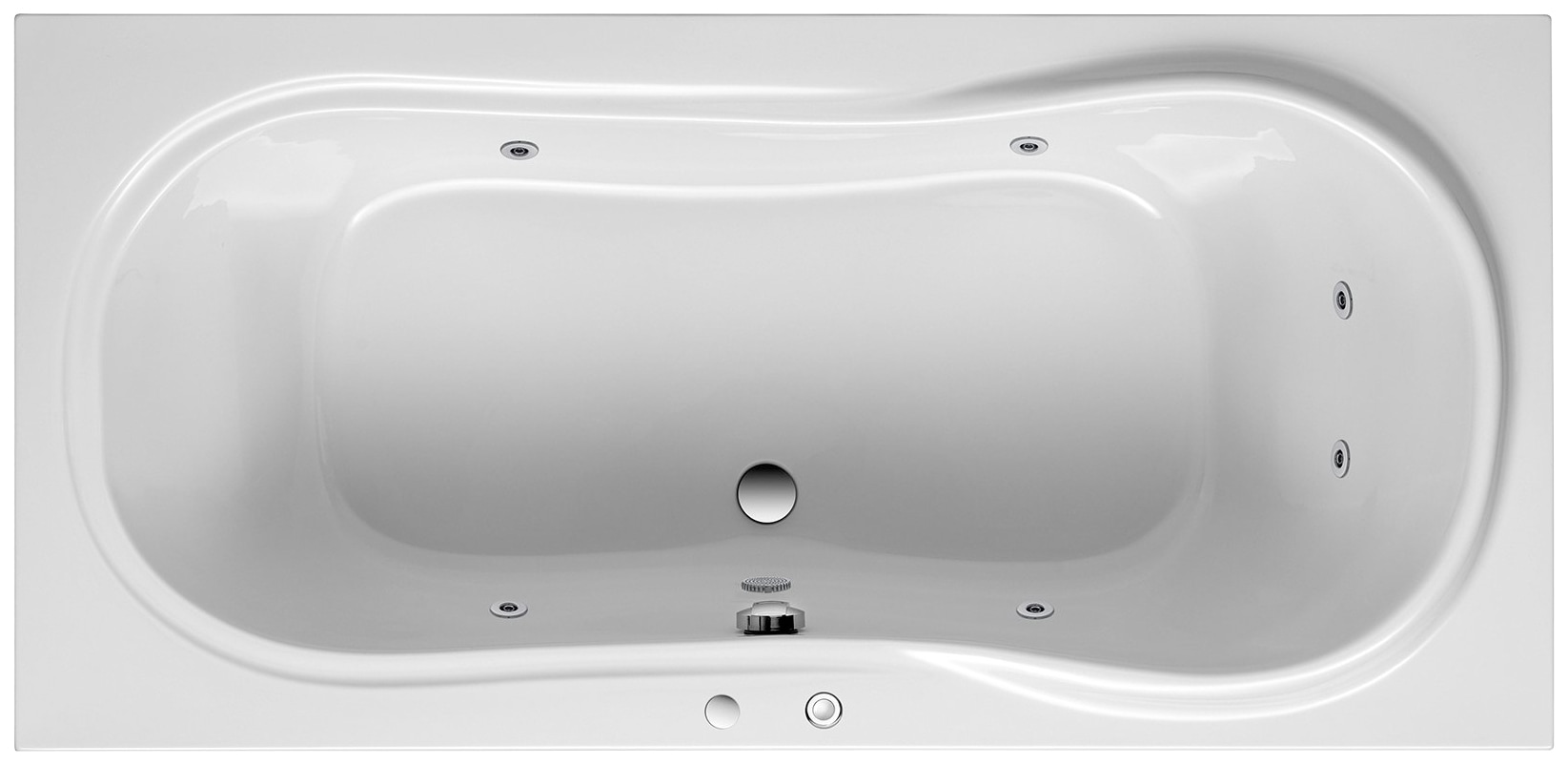 OTTOFOND Whirlpool-Badewanne »Palma« Höhe 45 cm Typ 1, chrom günstig online kaufen