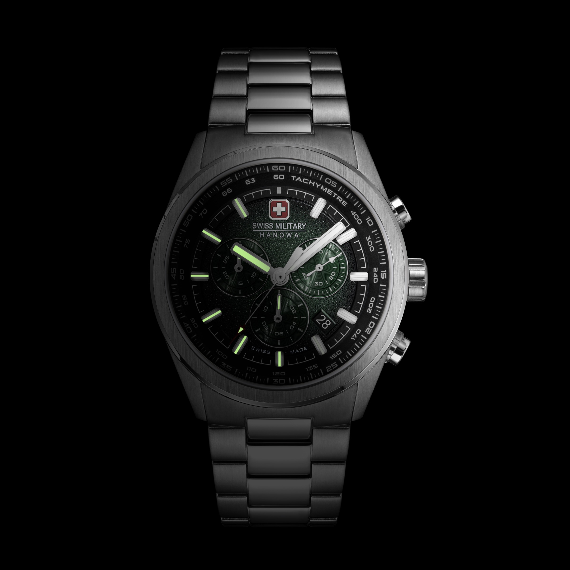 Swiss Military Hanowa Chronograph »Navalus Pro Chrono« Quarzuhr, Armbanduhr, Herrenuhr, Swiss Made, Edelstahlarmband, analog
