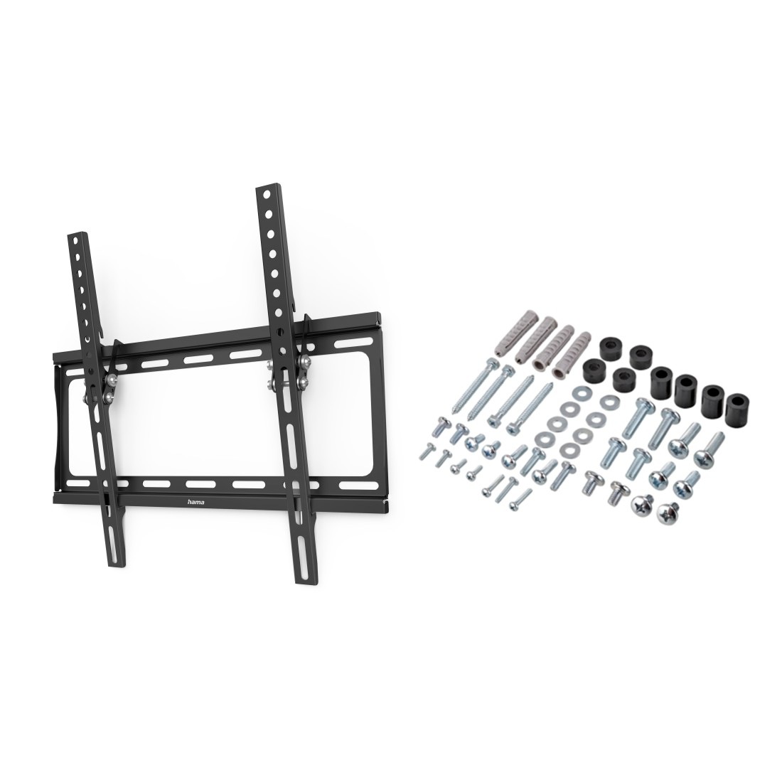 Hama TV-Wandhalterung »TV-Wandhalterung neigbar 32 bis 75 Zoll, 40" 55" 65", 35 kg Traglast« bis 191 cm Zoll Stufenlos neigbar bis 10 Grad, flacher Wandabstand, inkl Wasserwaage