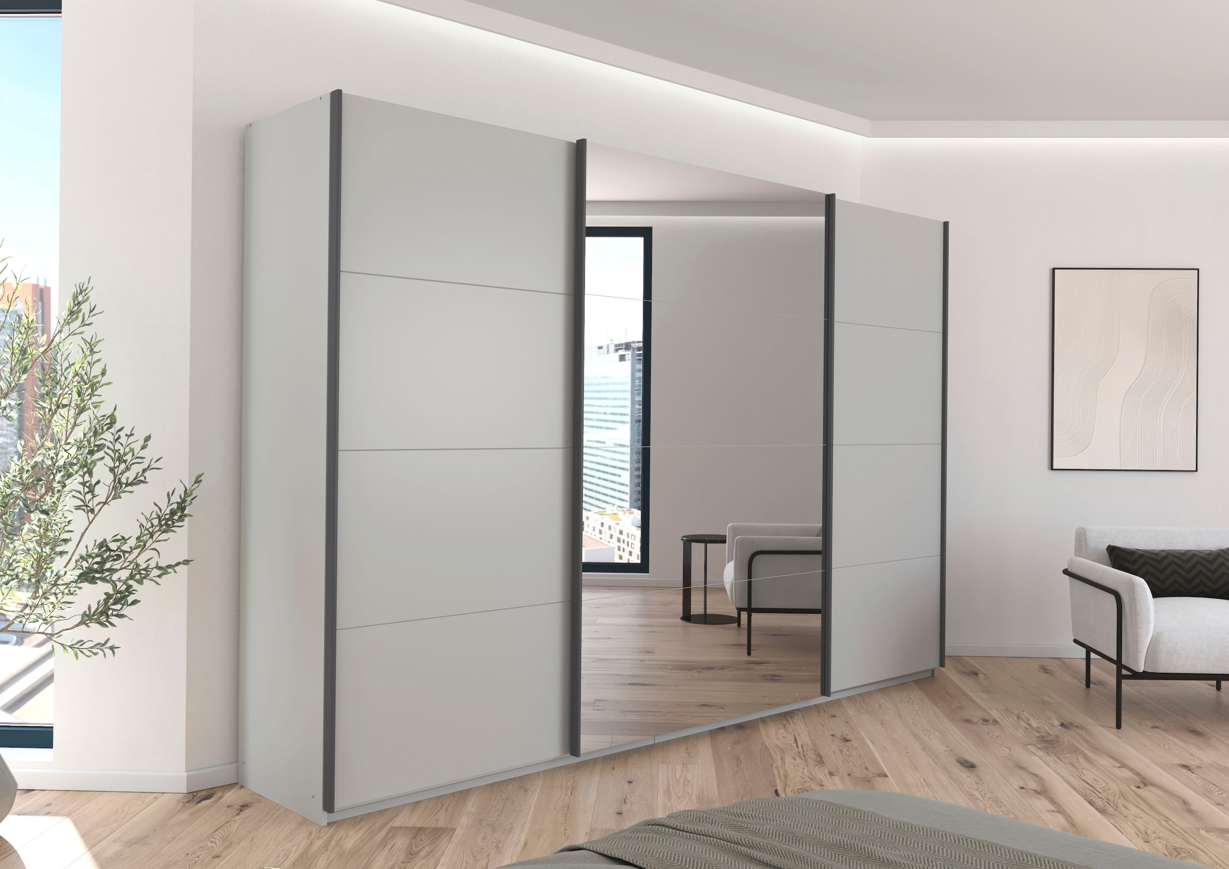 rauch Schwebetürenschrank »Kleiderschrank Schrank OTTO´S CHOICE Garderobe AGORDO«, (in zwei Griff-Farben), Top Innenausstattung, in 4 Breiten und 2 Höhen MADE IN GERMANY