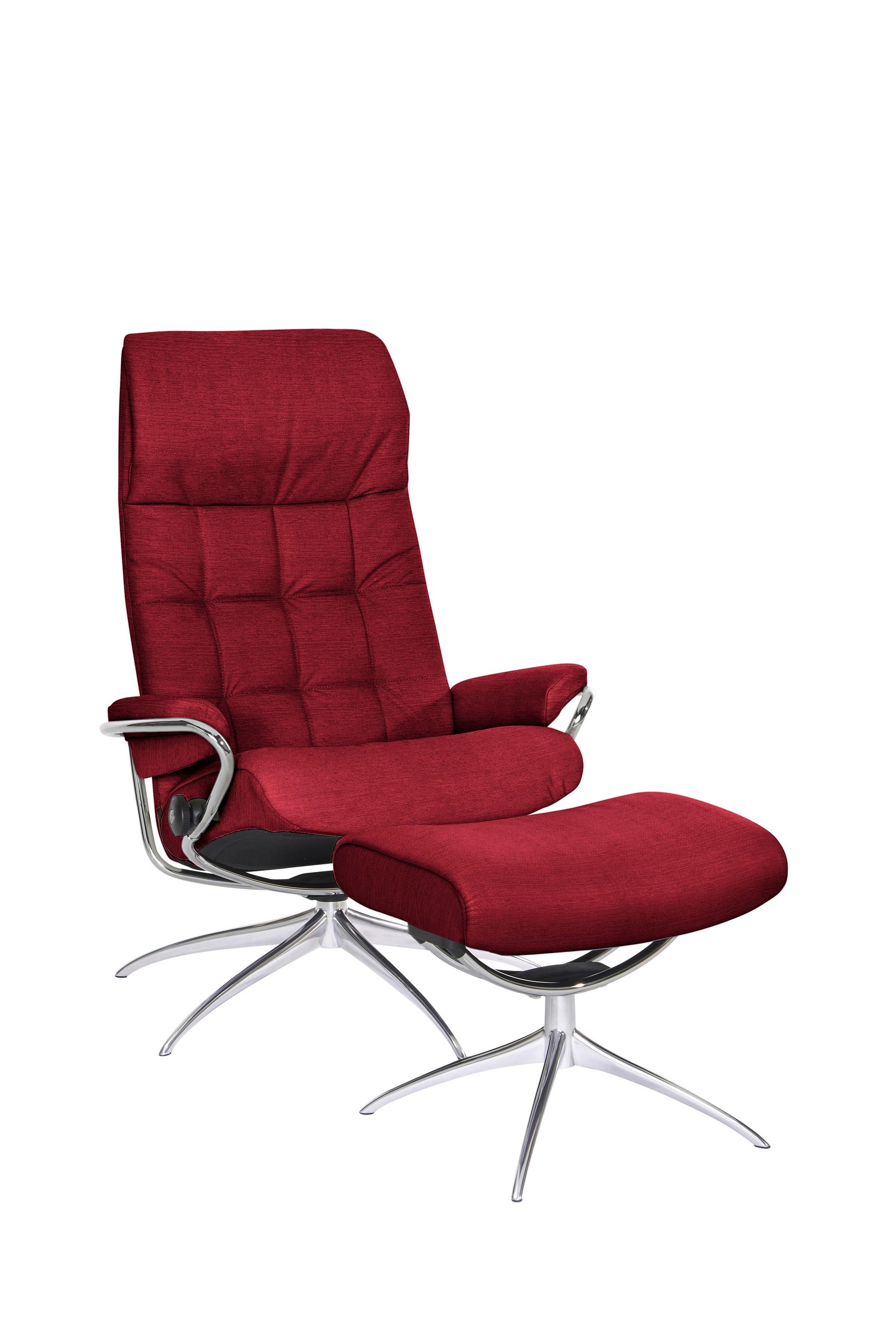 Stressless® Relaxsessel »London«, (Set, Relaxsessel mit Hocker), mit Hocker, High Back, mit Star Base, Gestell Chrom