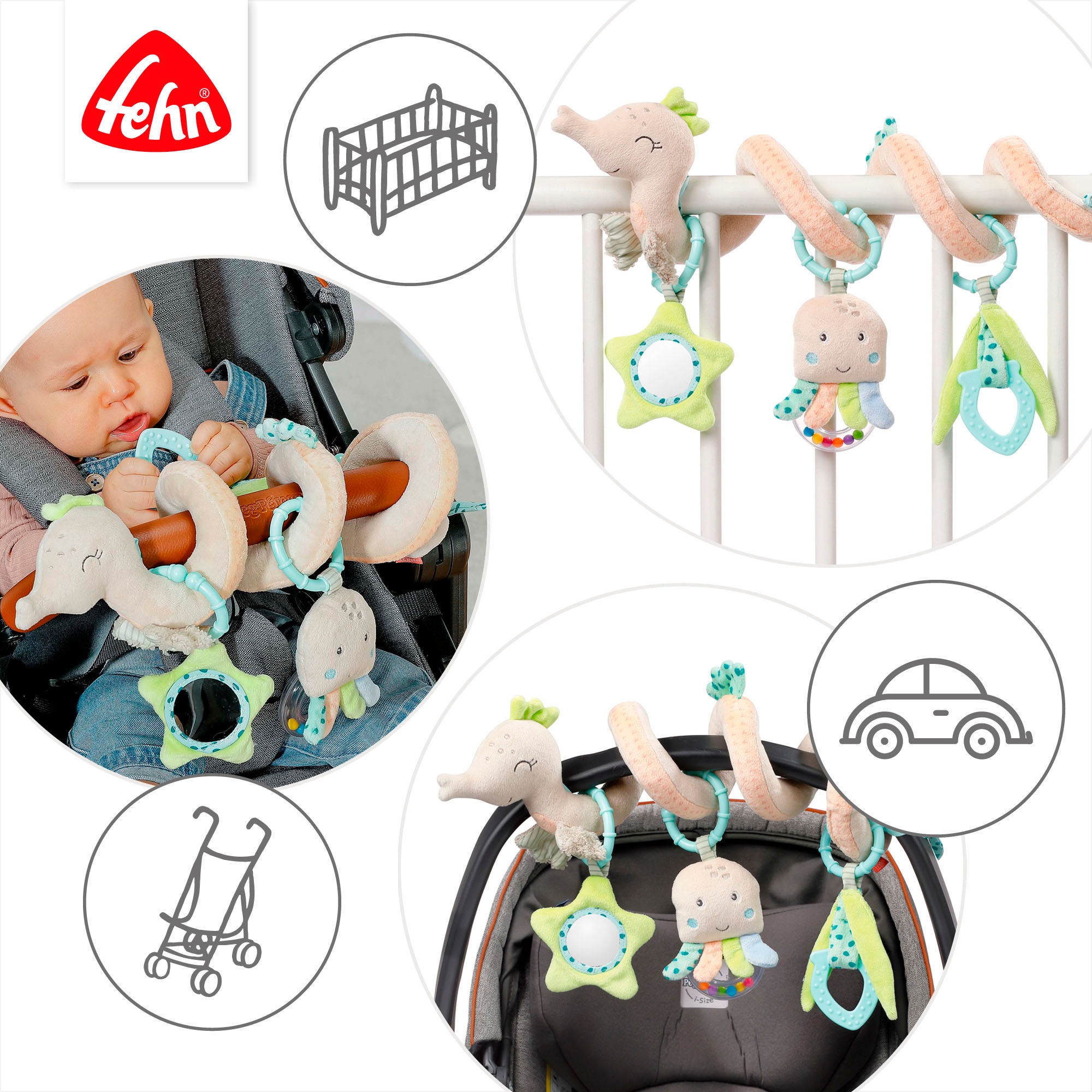 Fehn Greifspielzeug »Meereskinder, Activity-Spirale Seepferd«