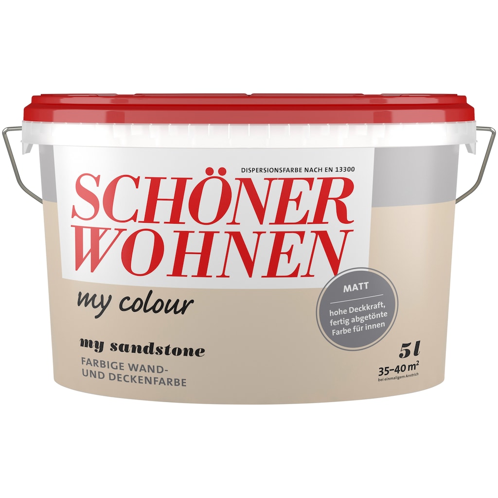 SCHÖNER WOHNEN-Kollektion Wand- und Deckenfarbe »my colour - my sandstone«, 5 Liter, my sandstone, matt, leicht zu verarbeitende Innenfarbe