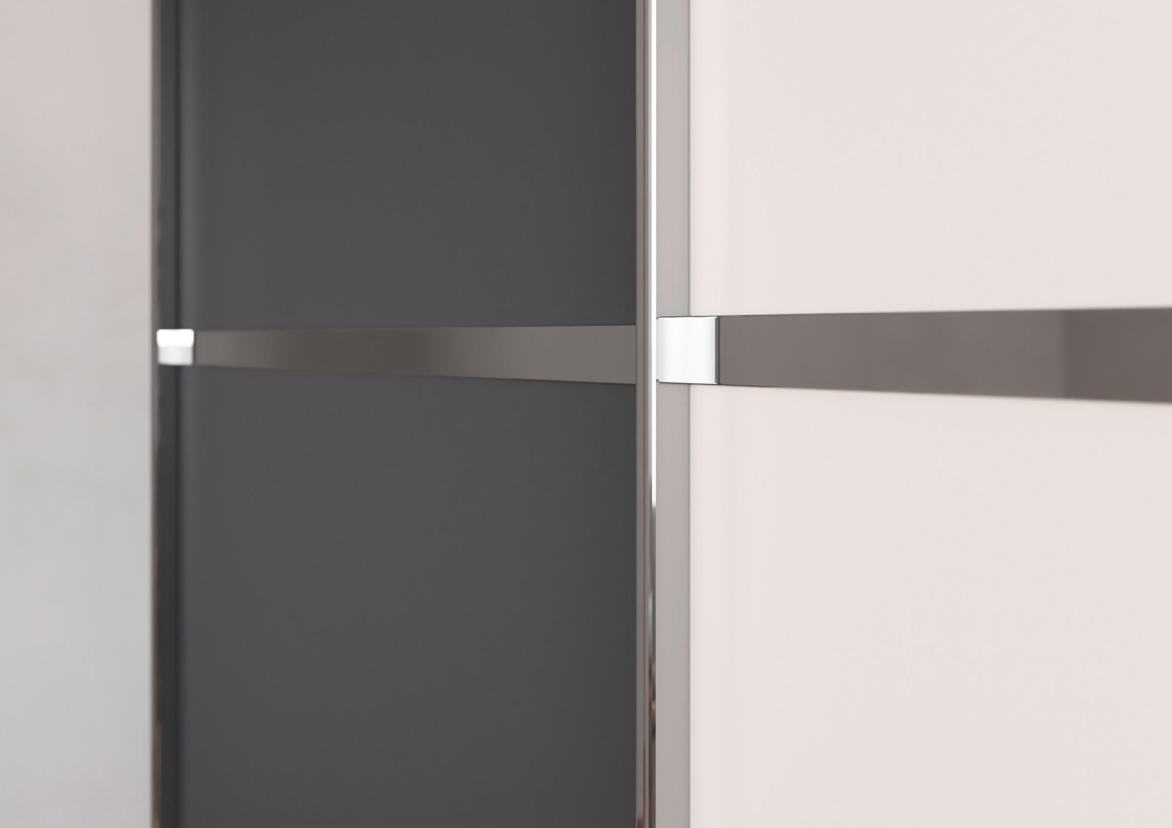 rauch Kleiderschrank »Schwebetürenschrank OTTO´s Choice Garderobe Schrank TOP ANGEBOT Avola«, (in 3 verschiedenen Ausstattungen BASIC/CLASSIC/PREMIUM inkl. Spiegel), mit eleganten Zierleisten in Chrom, Schwarz oder Weiß MADE IN GERMANY