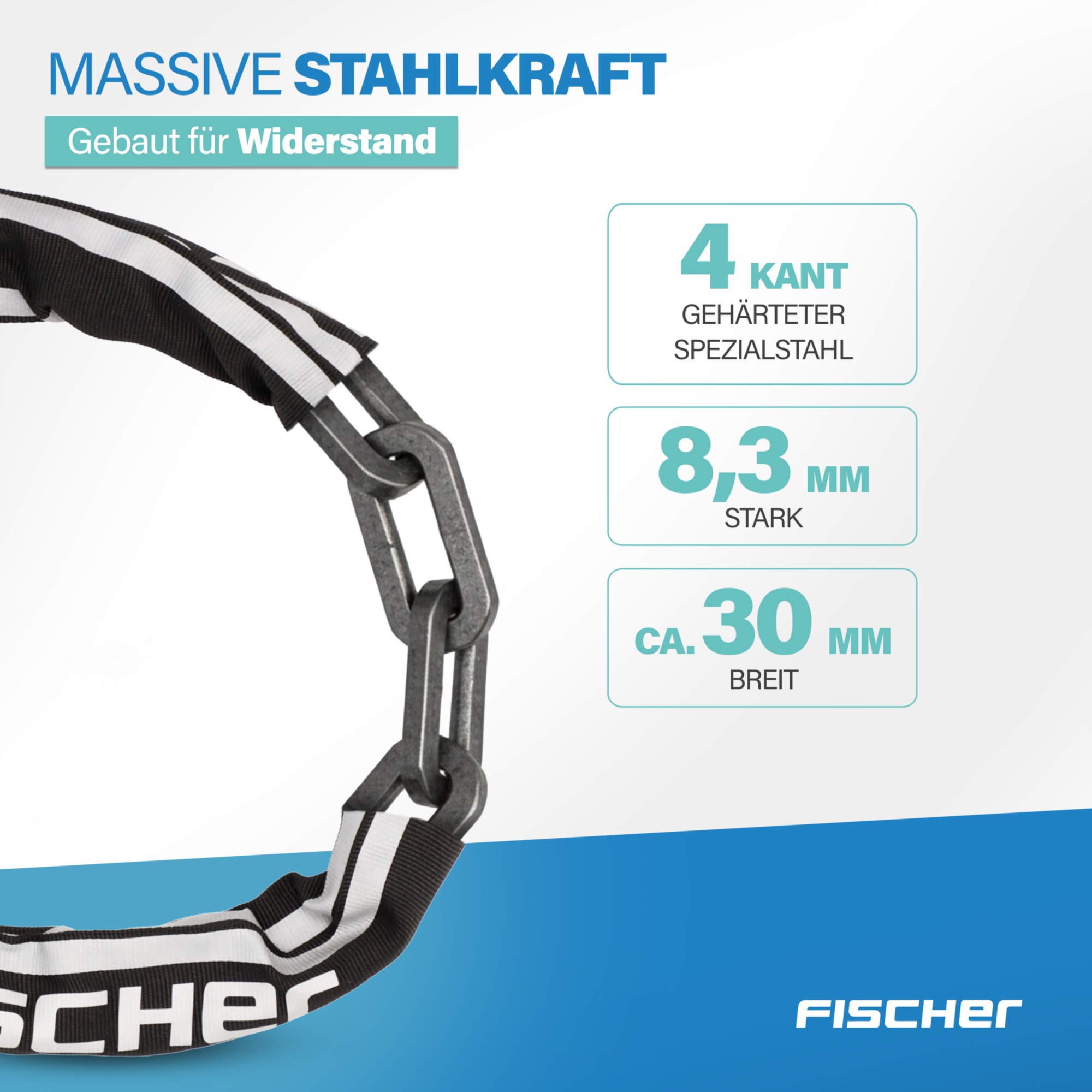 FISCHER Fahrrad Kettenschloss »PROTEC PLUS+ CK100«
