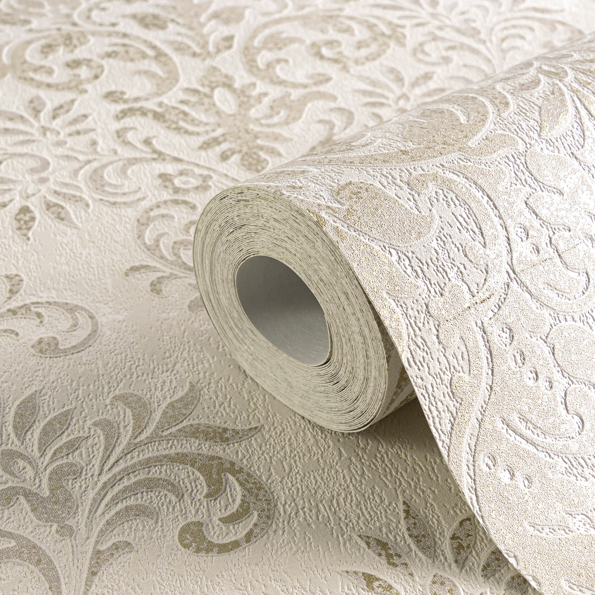 living walls Vliestapete »Tapete mit Ornamenten barock« floral | gemustert | glänzend | matt | metallic | ornamental strukturiert Tapete Klassik Metallic Tapeten Wohnzimmer Schlafzimmer Küche modern