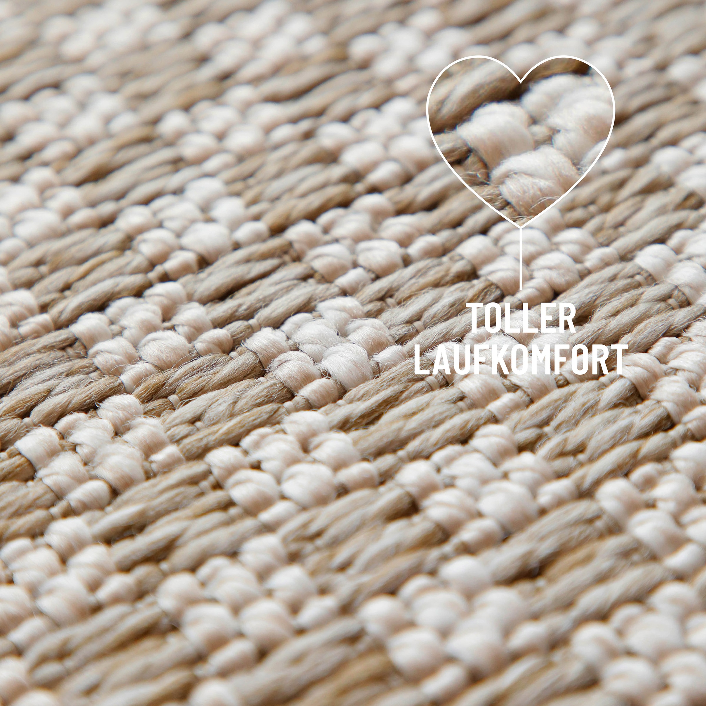 Wecon home Teppich »Miami South Beach« rund 5 mm Höhe In- & Outdoor Teppich, wetterfest, kariert, Balkon, pflegeleicht