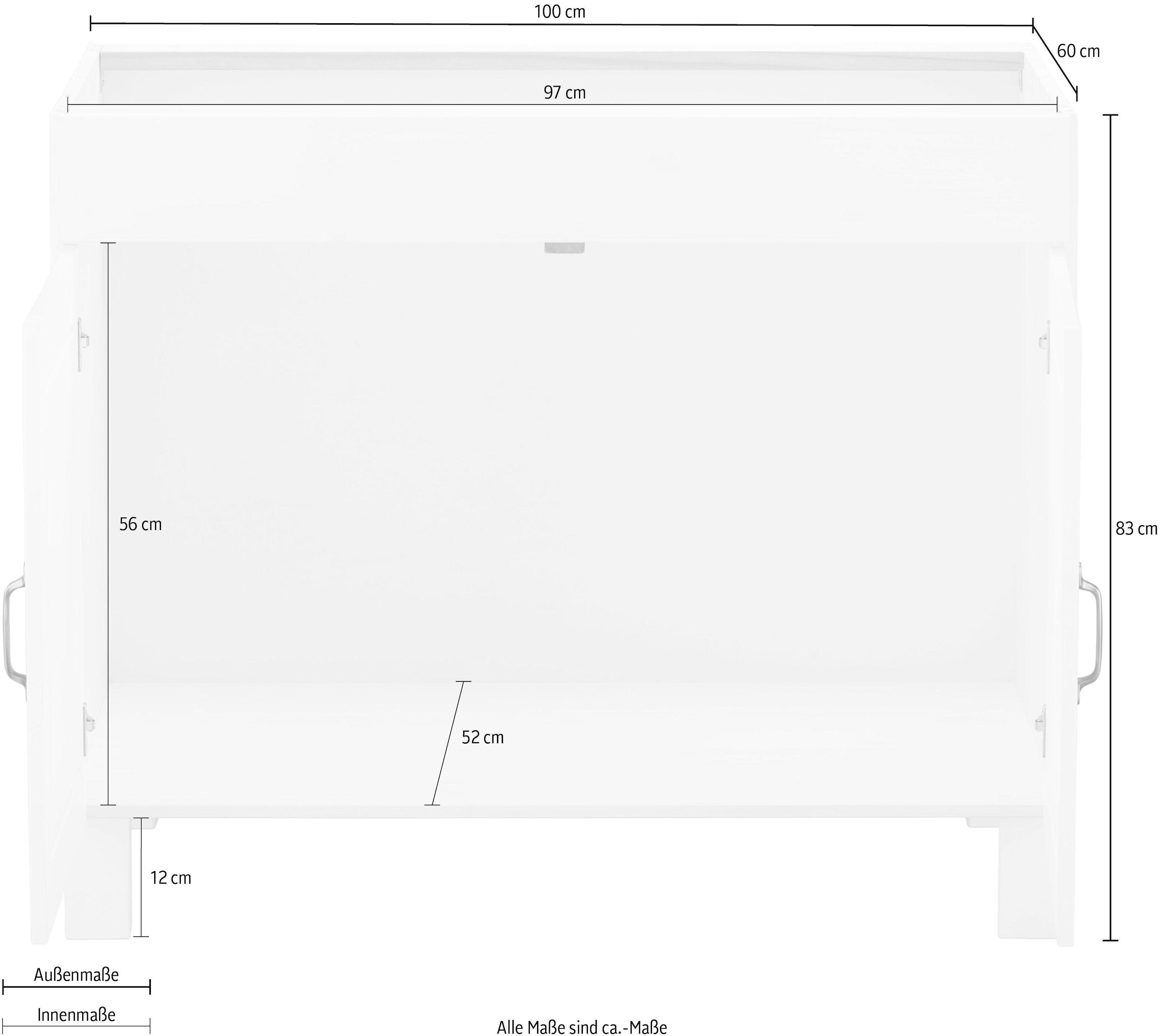 Home affaire Spülenschrank »Alby«, Breite 100 cm, 2 Fächer