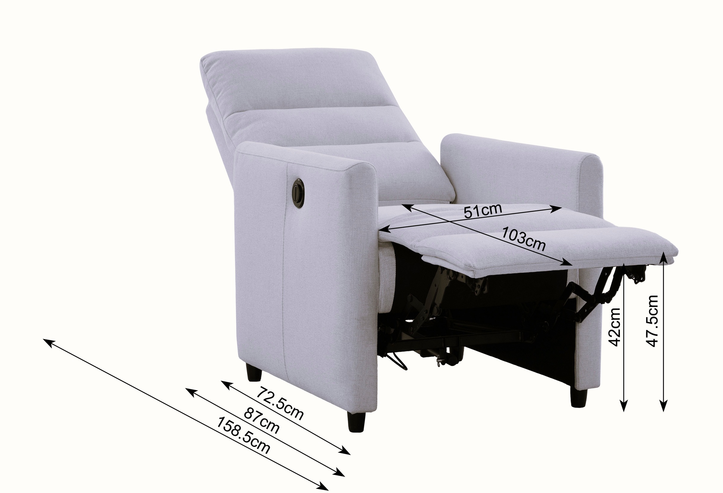 OTTO home Relaxsessel »ANNICA, TV-Sessel mit elektrischer Relax- und Liegefunktion« Federkern-Polsterung, pflegeleichter Webstoff