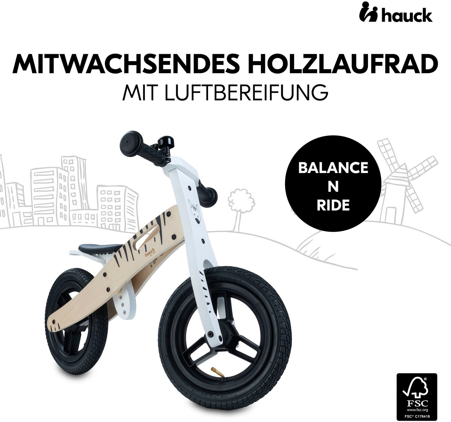 Hauck Laufrad »Balance N Ride Zebra«, FSC® - schützt Wald - weltweit