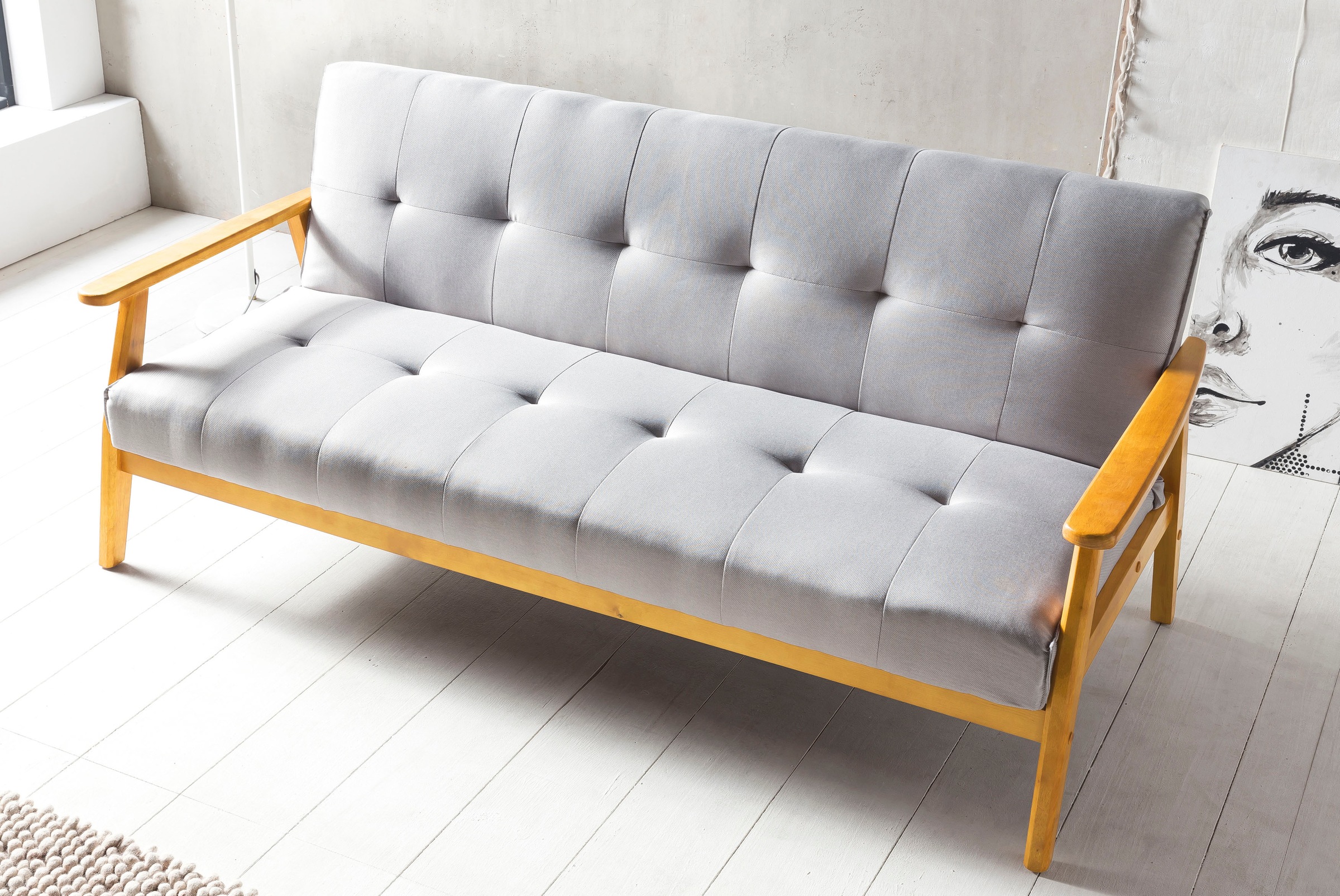 SalesFever Schlafsofa »Skagen 3-Sitzer Schlafsofa« Holzgestell Sofa: Entspa günstig online kaufen