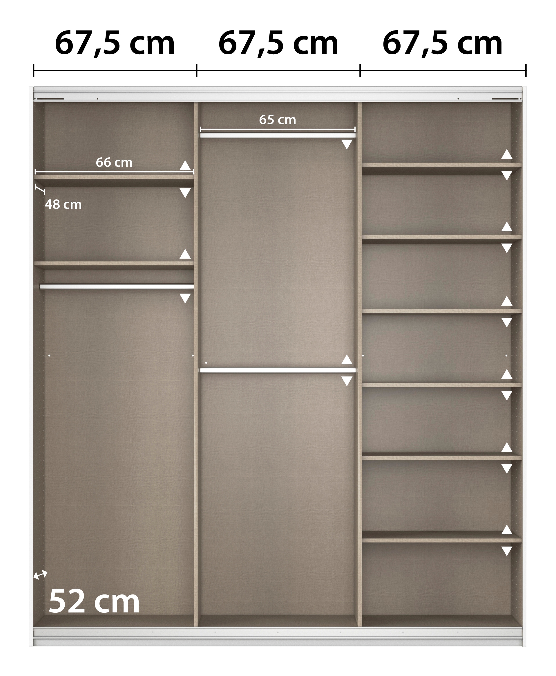rauch Schwebetürenschrank »Kleiderschrank Schrank Garderobe AGORDO mit Dekor- oder Hochglanzfront«, (in zwei Griff-Farben), durchdachte Innenausstattung, in 4 Breiten und 2 Höhen MADE IN GERMANY