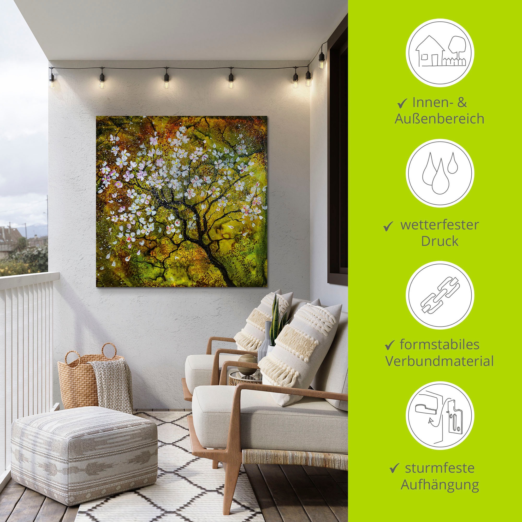 Artland Wandbild »Kirschblüte«, Baumbilder, (1 St.), als Alubild, Outdoorbild, Leinwandbild, Wandaufkleber, versch. Größen
