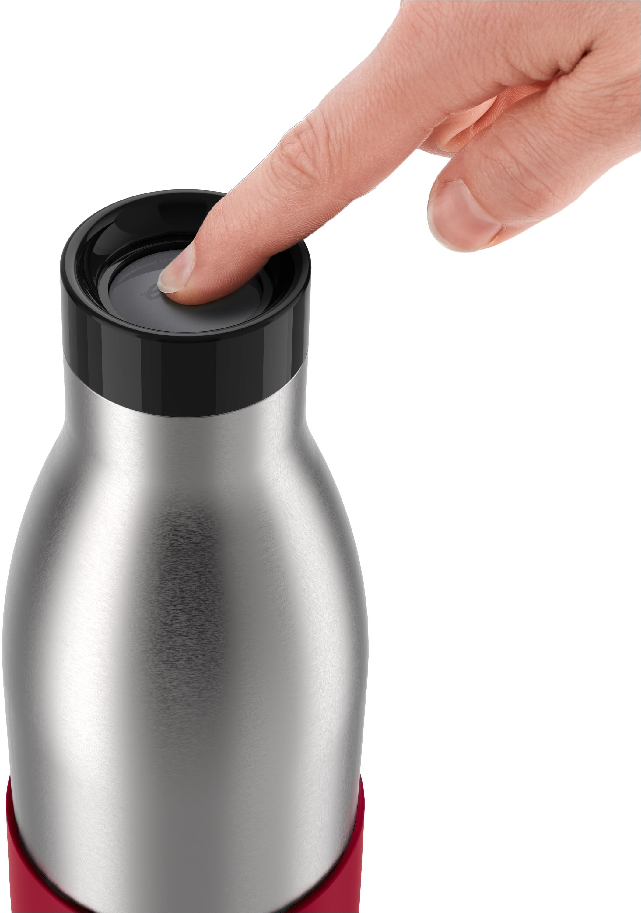 Emsa Isolierflasche »Bludrop Sleeve«, (1 tlg.), 0,7 Liter, Silikonmanschette, 360°-Trinköffnung, 24 h kalt, 12 h warm