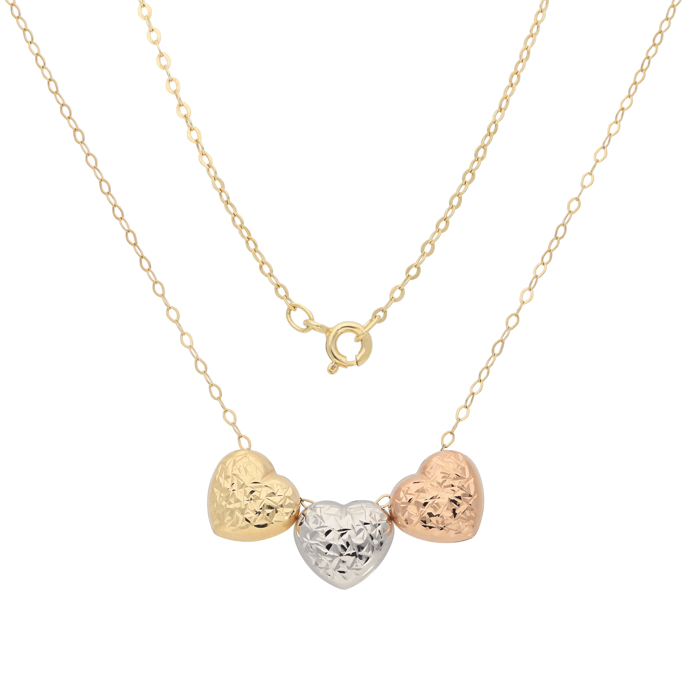 Firetti Kette mit Anhänger »Schmuck Geschenk Gold 375 Halsschmuck Halskette Ankerkette Herzen«