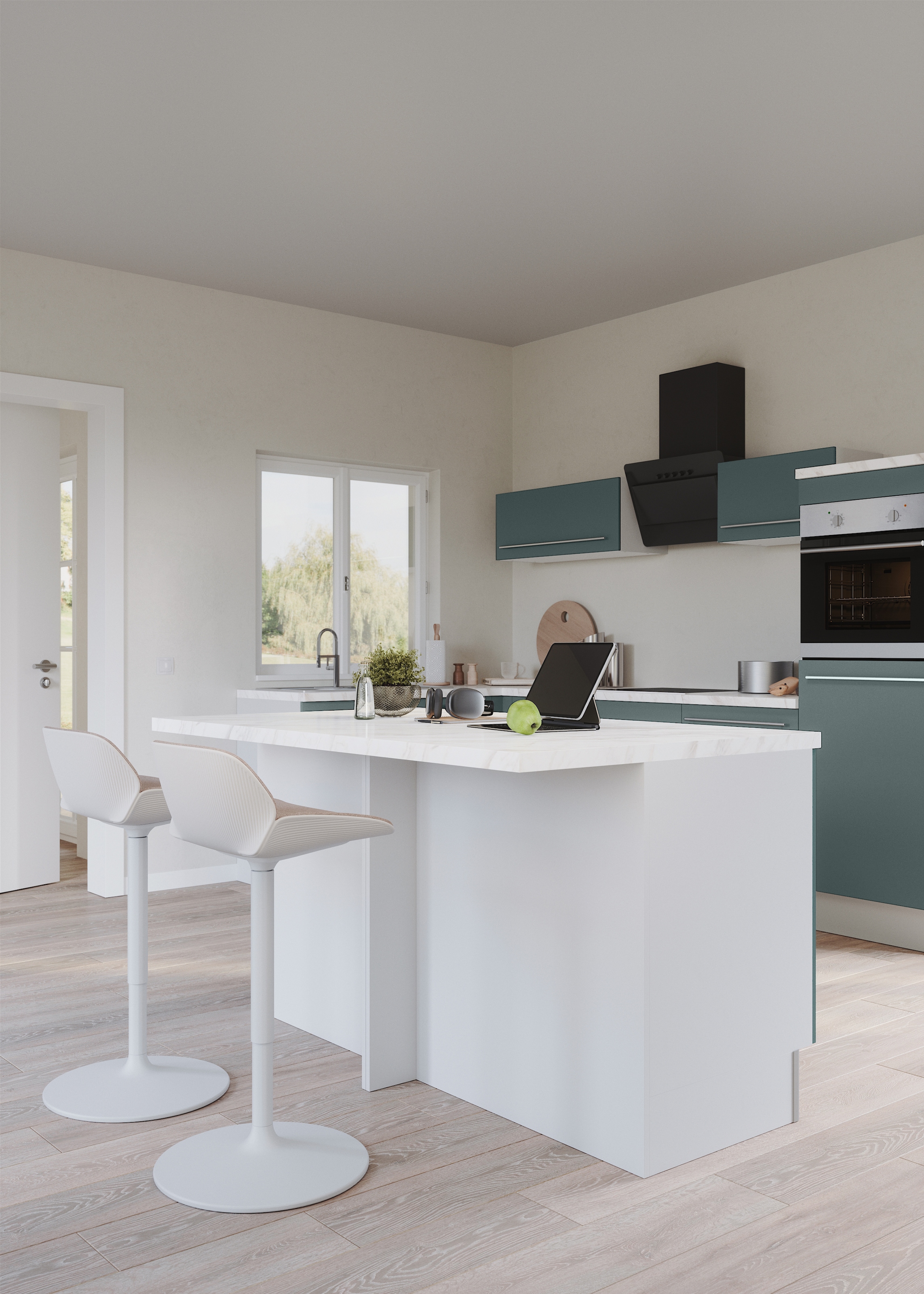 OPTIFIT Kücheninsel »Bern2«, Stellmaße 161 x 96,5 cm, mit durchgehender Arbeitsplatte als Theke