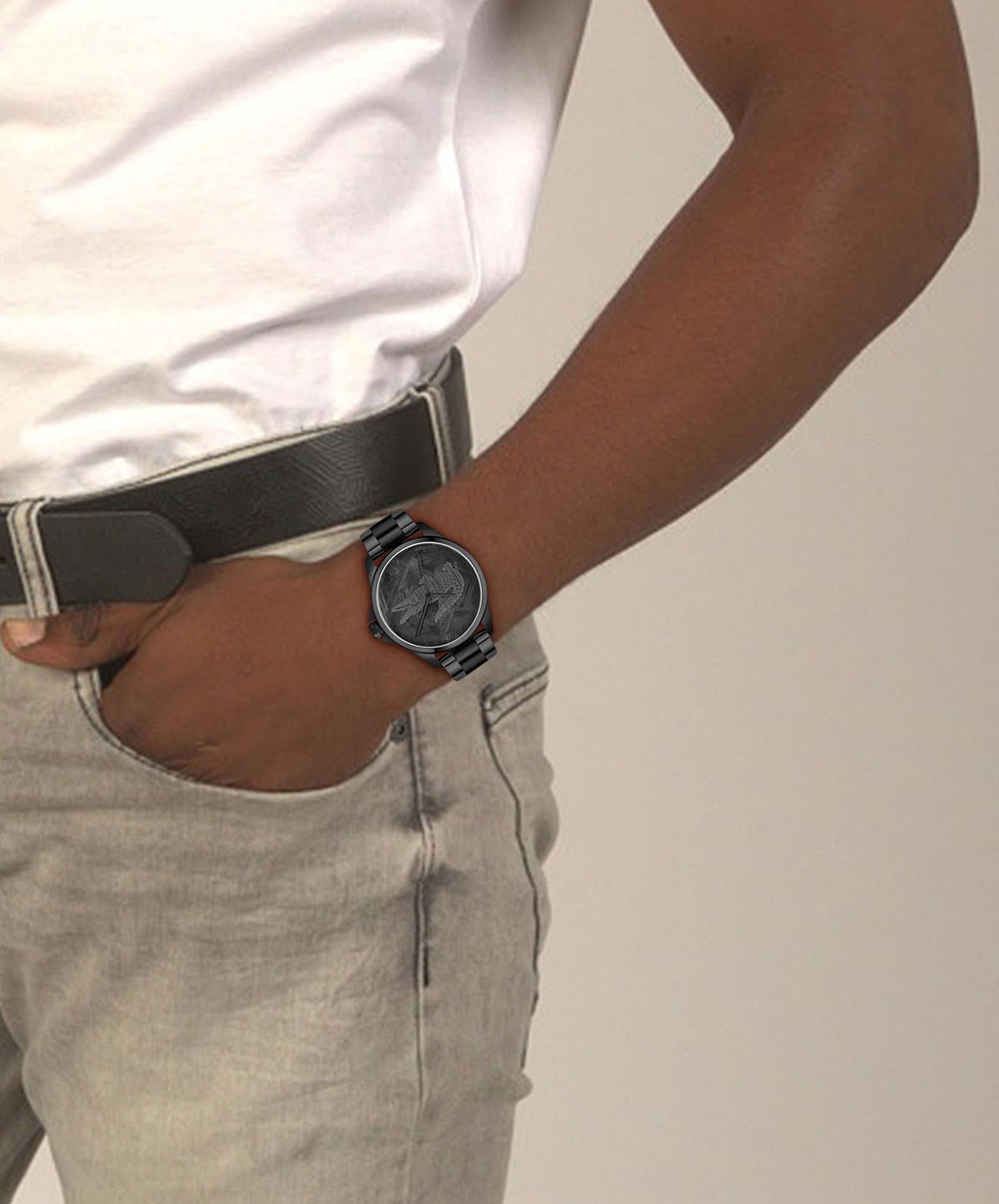 Lacoste Quarzuhr »LE CROC«, Armbanduhr, Herrenuhr, Edelstahlarmband, analog