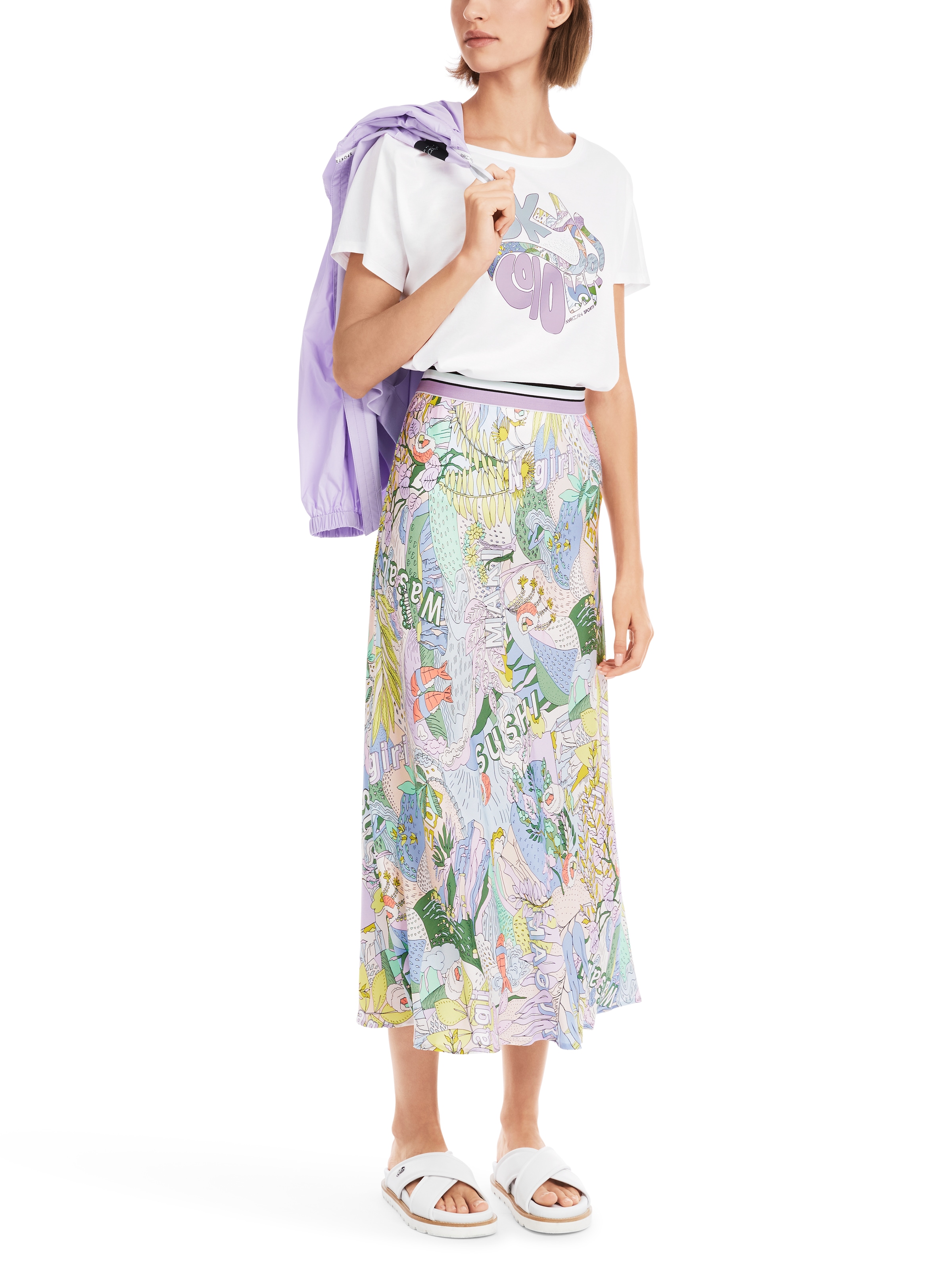 Marc Cain T-Shirt »"Sky Colours" Premium Damenmode«, "Rethink Together" T-Shirt mit Strass