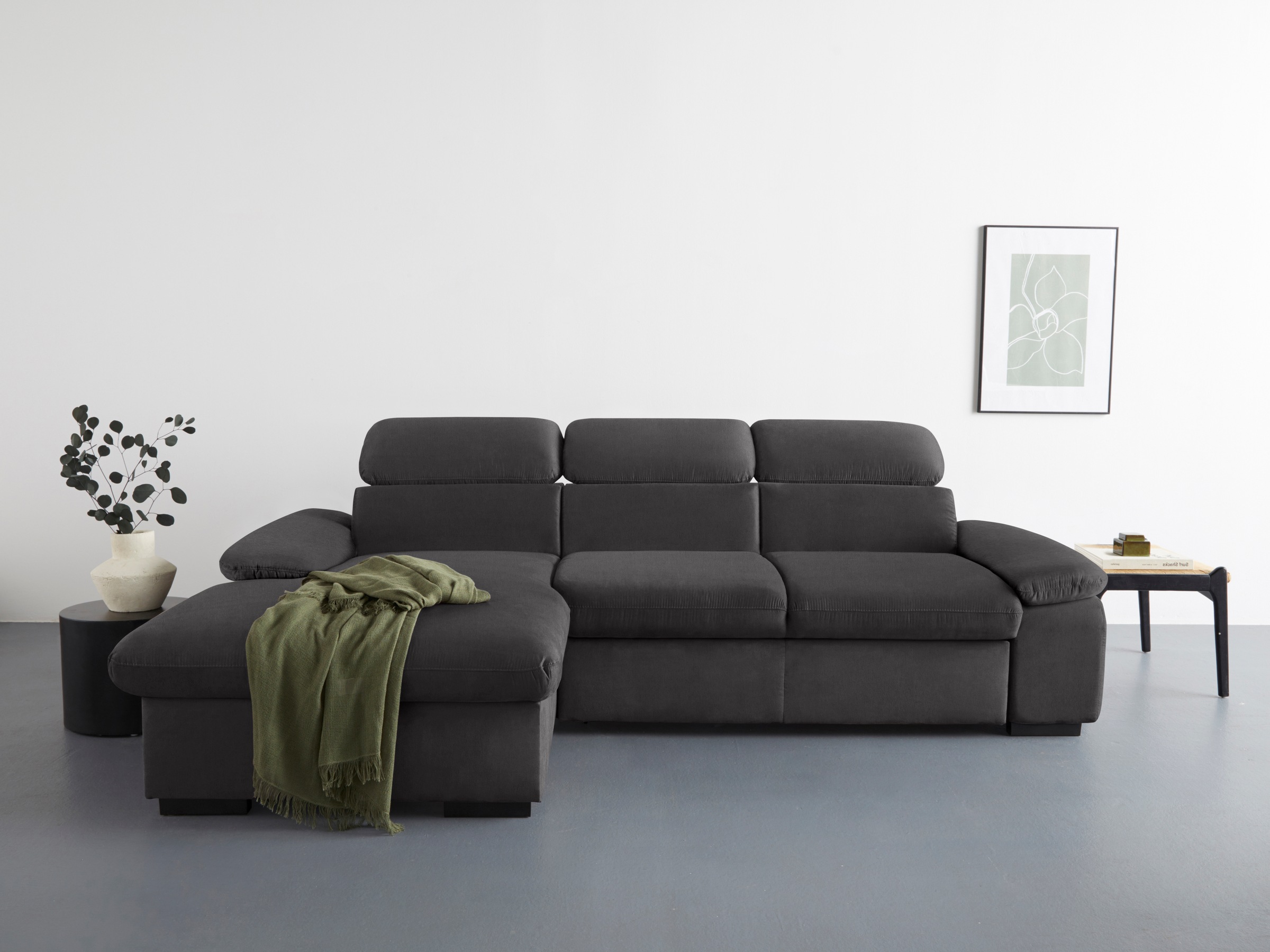 COTTA Ecksofa »Lola L-Form mit Kopfteilfunktion & Hocker«, (Set, mit Hocker günstig online kaufen