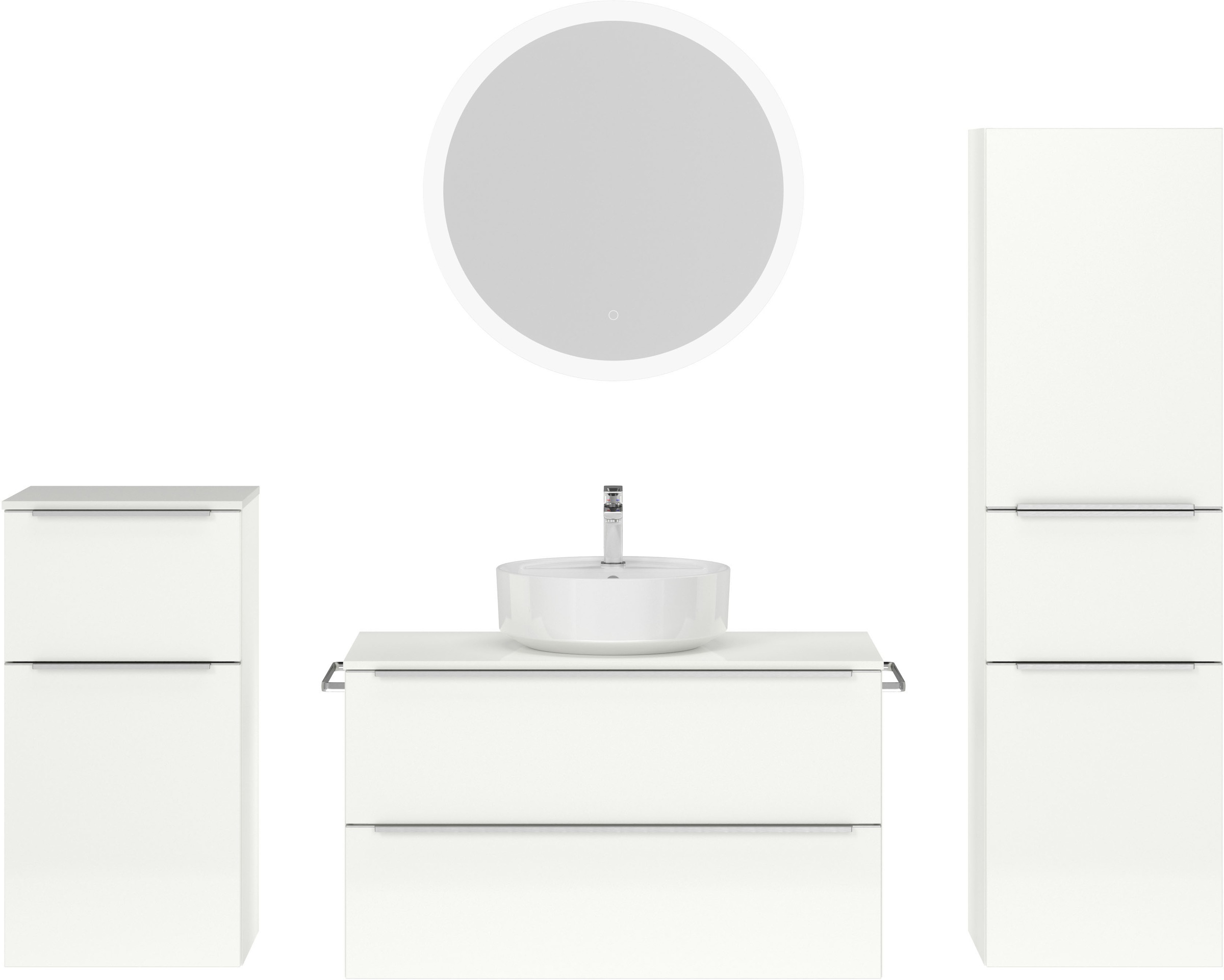 nobilia® Badmöbel-Set »Alvene« vormontiert, mit Soft-Close, 4 Stk. tlg. günstig online kaufen