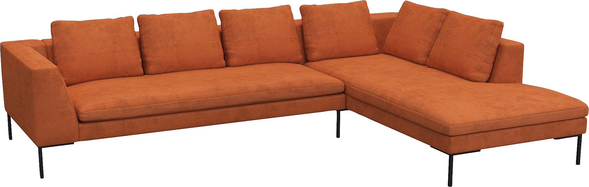 FLEXLUX Ecksofa »Loano, superbequemer Sitzkomfort durch Kaltschaum im Sitz, L-Form«, modernes Sofa, frei im Raum stellbar, lose Kissen, hoher Fuß