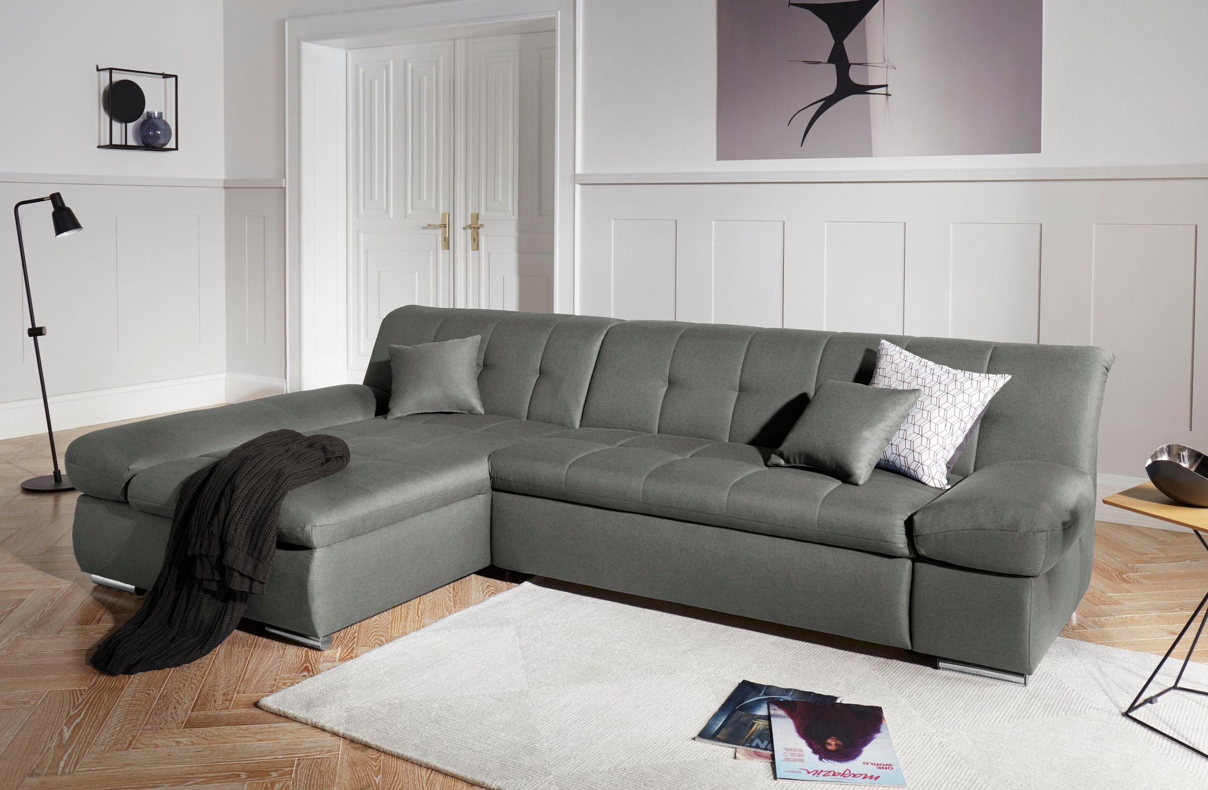 DOMO collection Ecksofa »Mona L-Form«, wahlweise mit Bettfunktion