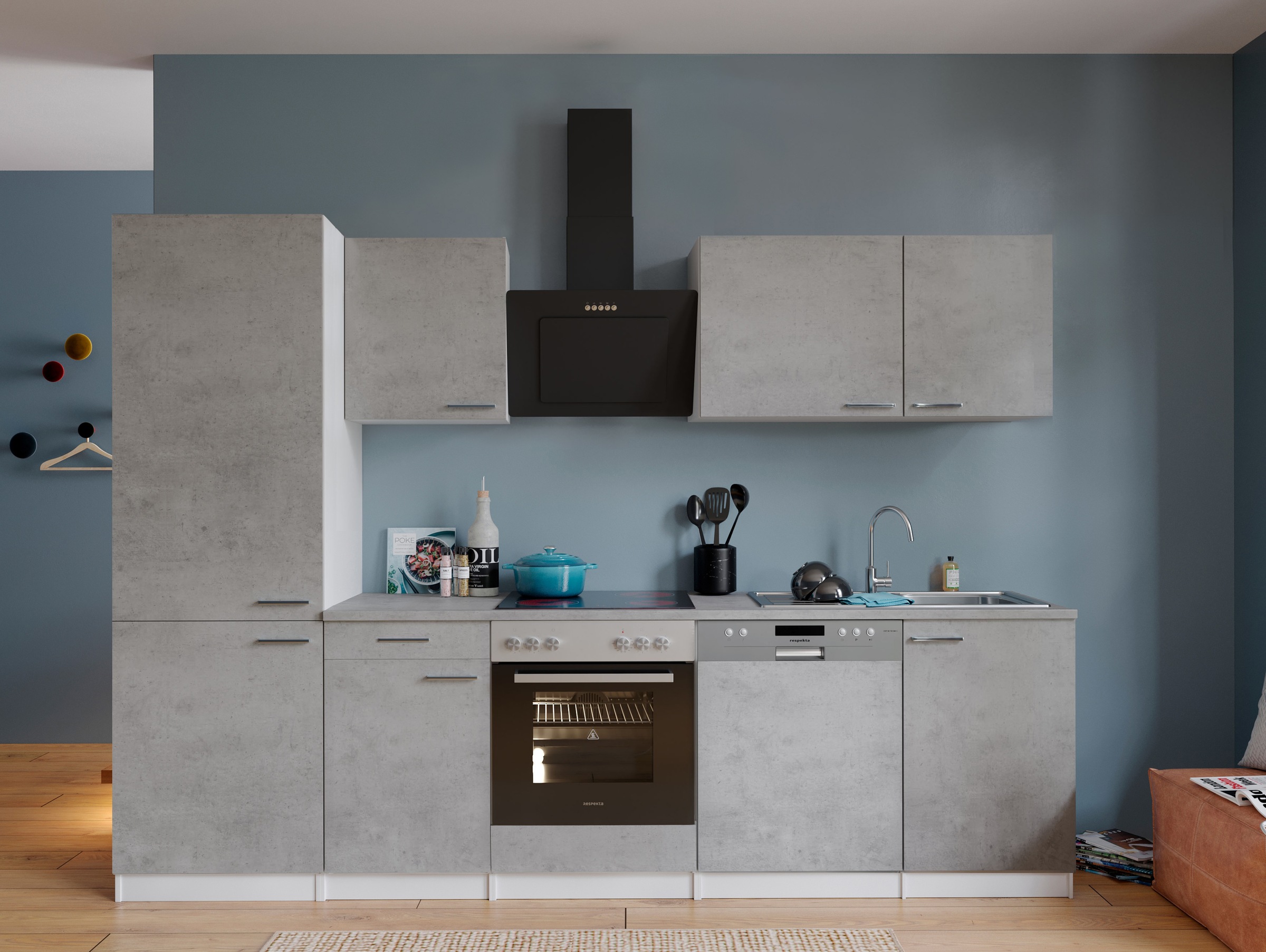 RESPEKTA Küchenzeile »Malia« Breite 280 cm, 85 cm Arbeitshöhe, in exklusive günstig online kaufen