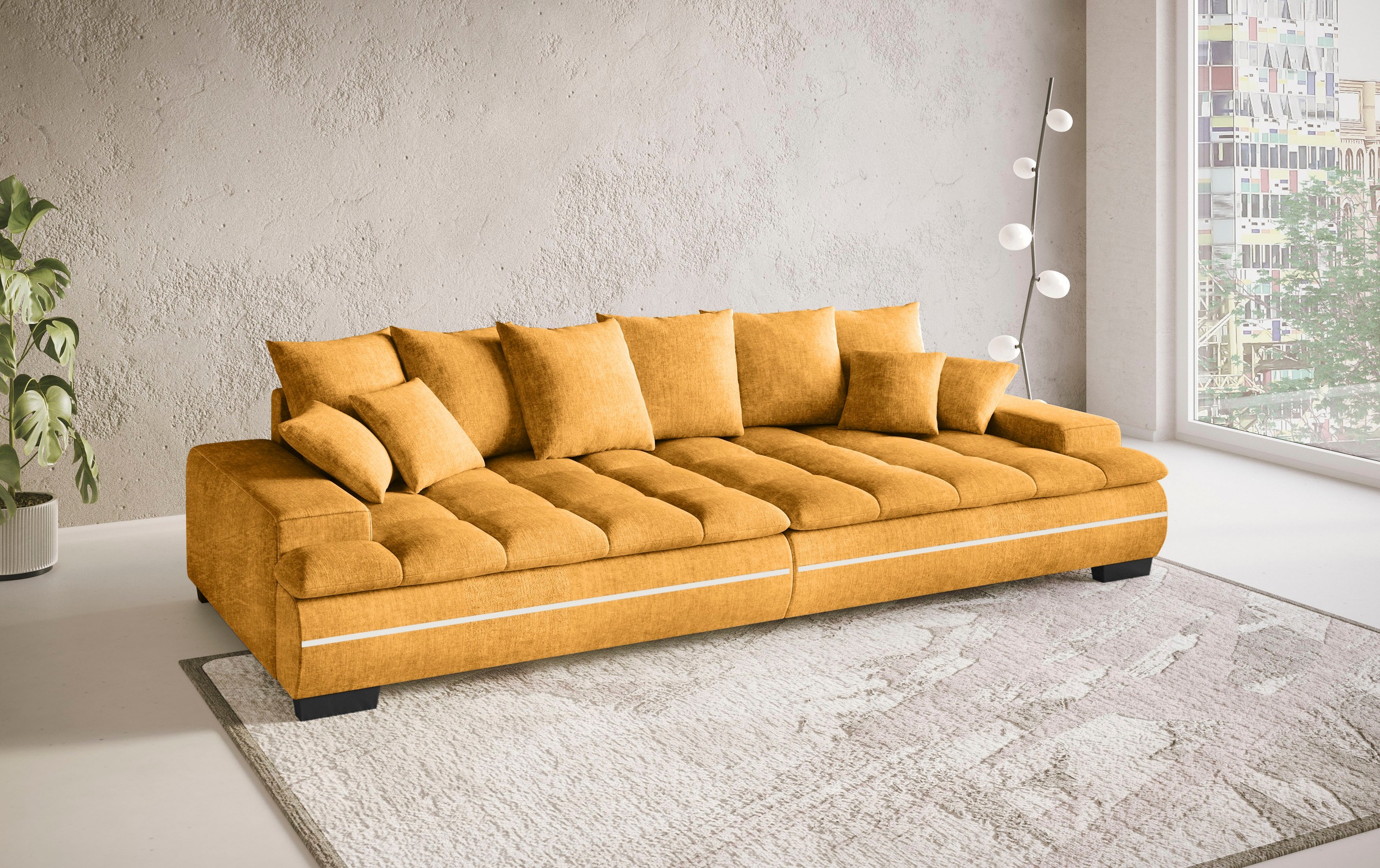 Mr. Couch Big-Sofa »Haiti II«, RGB-LED Beleuchtung, Kaltschaumpolsterung, bis 140 kg belastbar