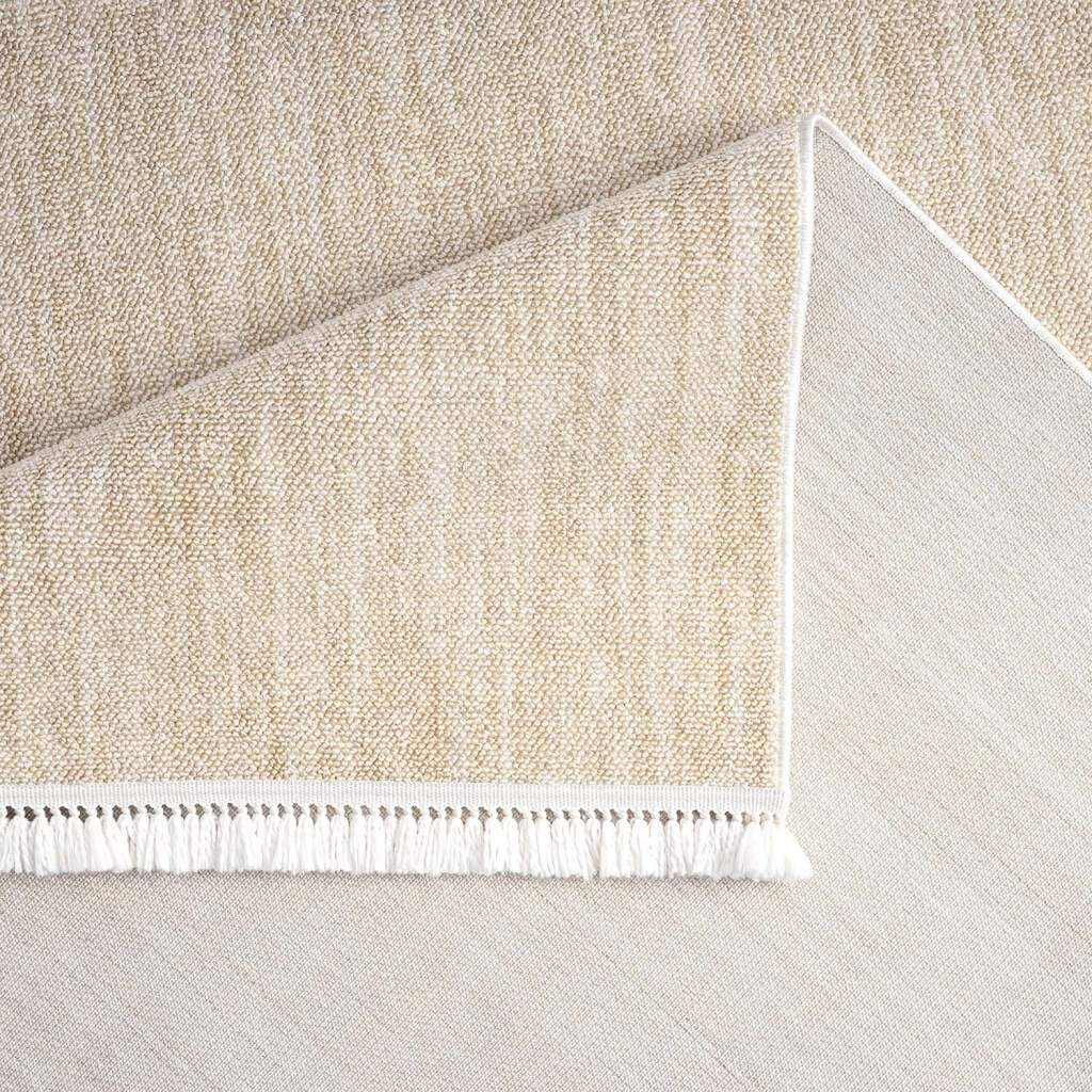 Carpet City Teppich »CLASICO 0052«, rechteckig, 11 mm Höhe, Läufer, Kurzflor, Hochtief-Muster, Boho, Fransen, Wohnzimmer