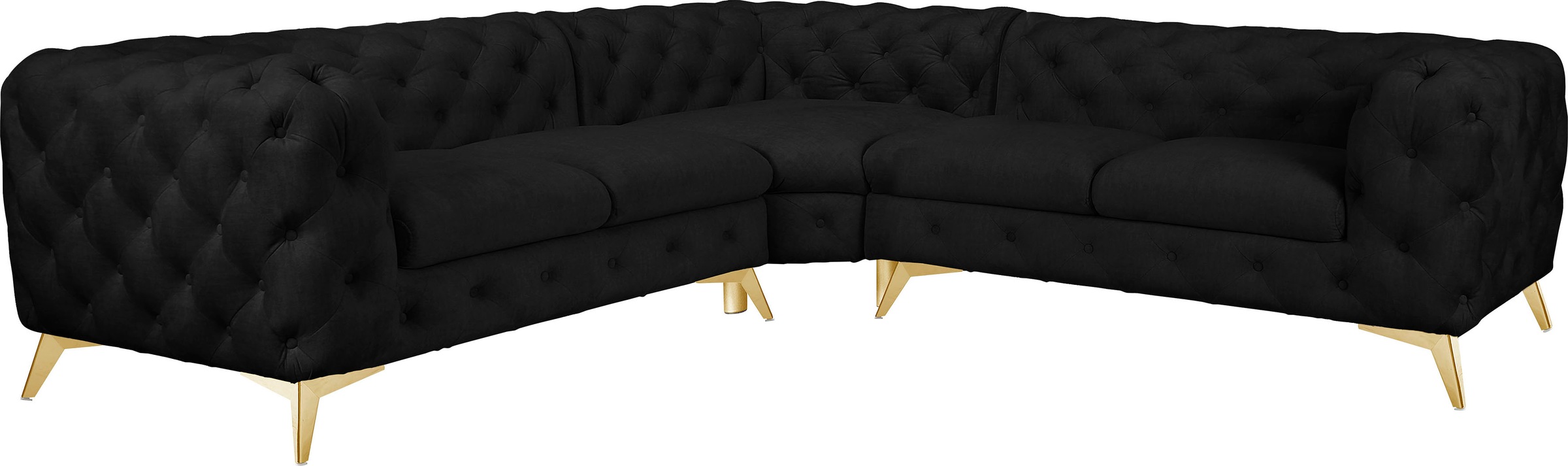 Leonique Chesterfield-Sofa »Ecksofa GLYNIS L-Form mit Wellenunterfederung, günstig online kaufen